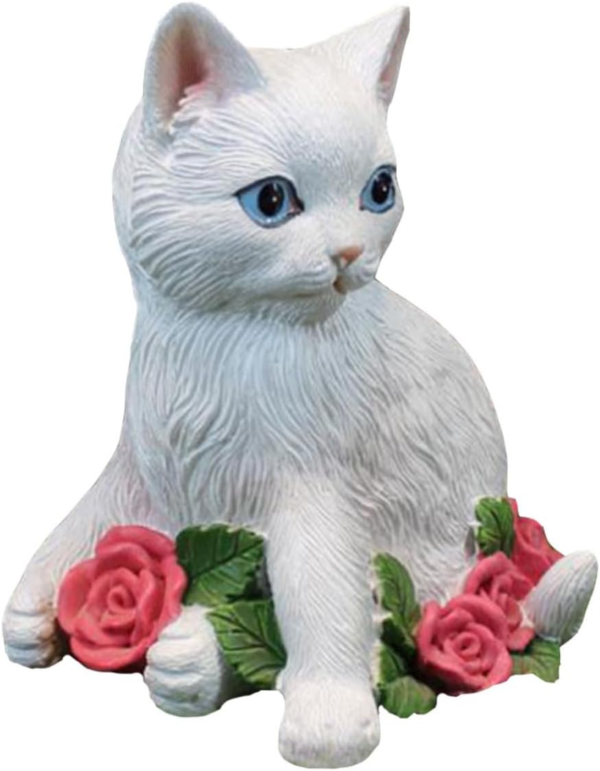 Valentine's Day Cat Statue Cat Figurine for Home Decor Creative Craft Unique Indoor Ornament for Bookshelf Office