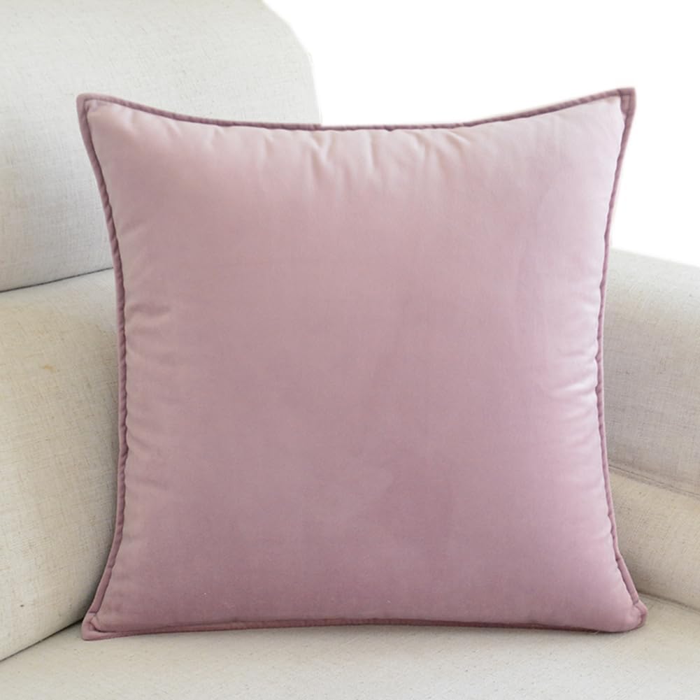 Tingting's Dream Luxury Velvet Sofa Throw Pillows Soft Decorative Sofa Couch Pillows Bed Rest Reading Pillow Chair Waist Back Cushion (Light Purple, 40×60CM/15.7"×23.6")