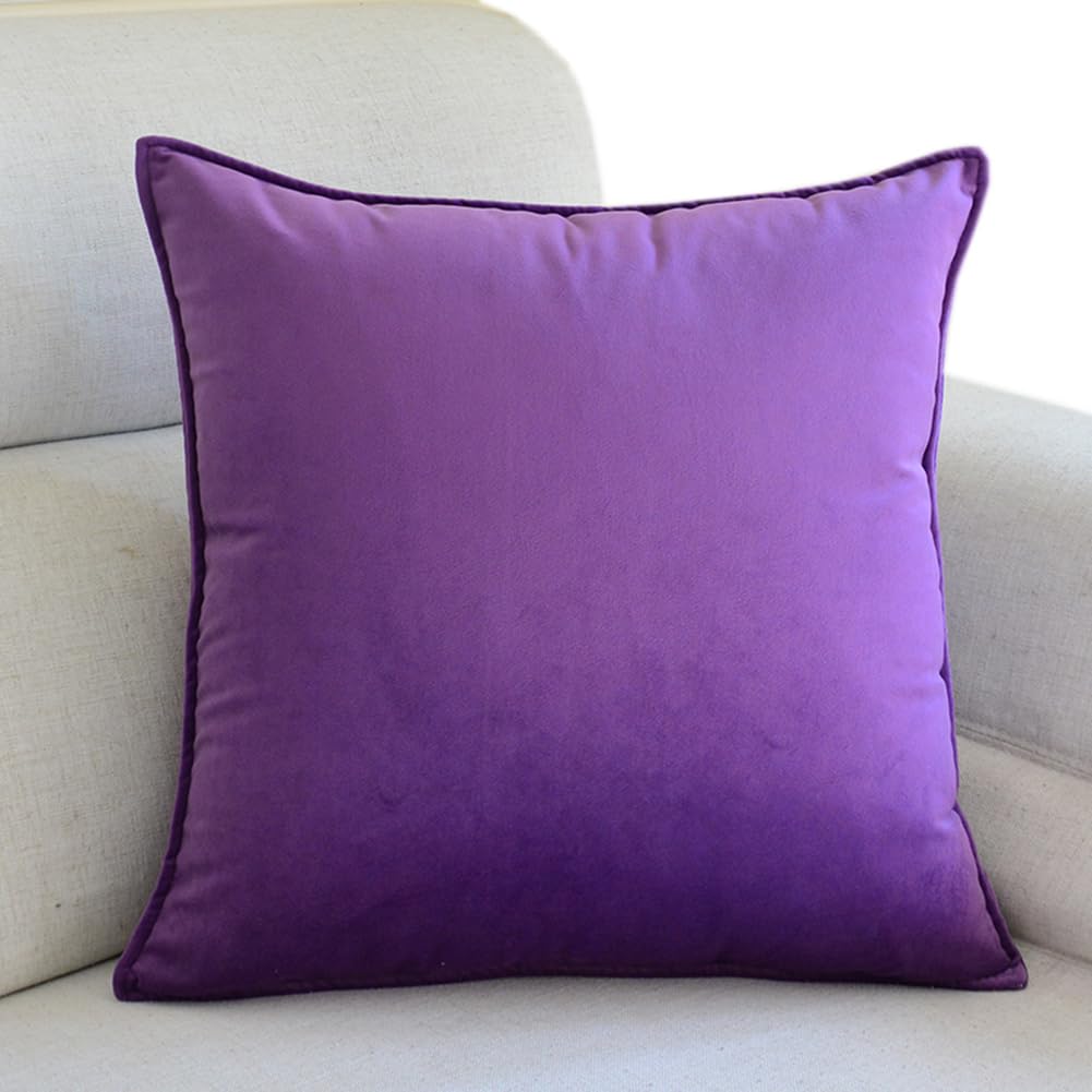 Tingting's Dream Luxury Velvet Sofa Throw Pillows Soft Decorative Sofa Couch Pillows Bed Rest Reading Pillow Chair Waist Back Cushion (Light Purple, 40×60CM/15.7"×23.6")