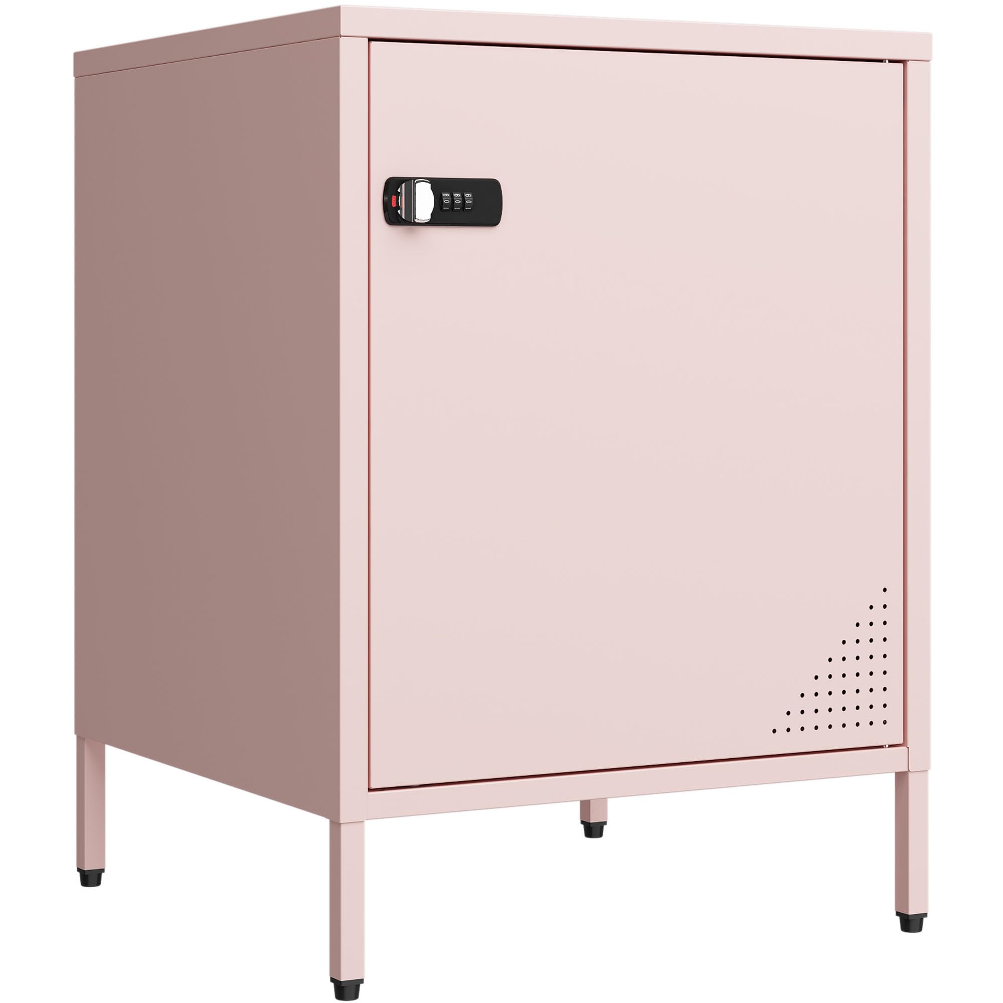 Steehoom Metal Nightstand,2 Drawer End Side Table Lockable Modern Locker Storage Cabinet for Living Room, Bedroom, Dorm, 21.26”H X 15.75”W X 15.75”D (2 Drawer, Black)
