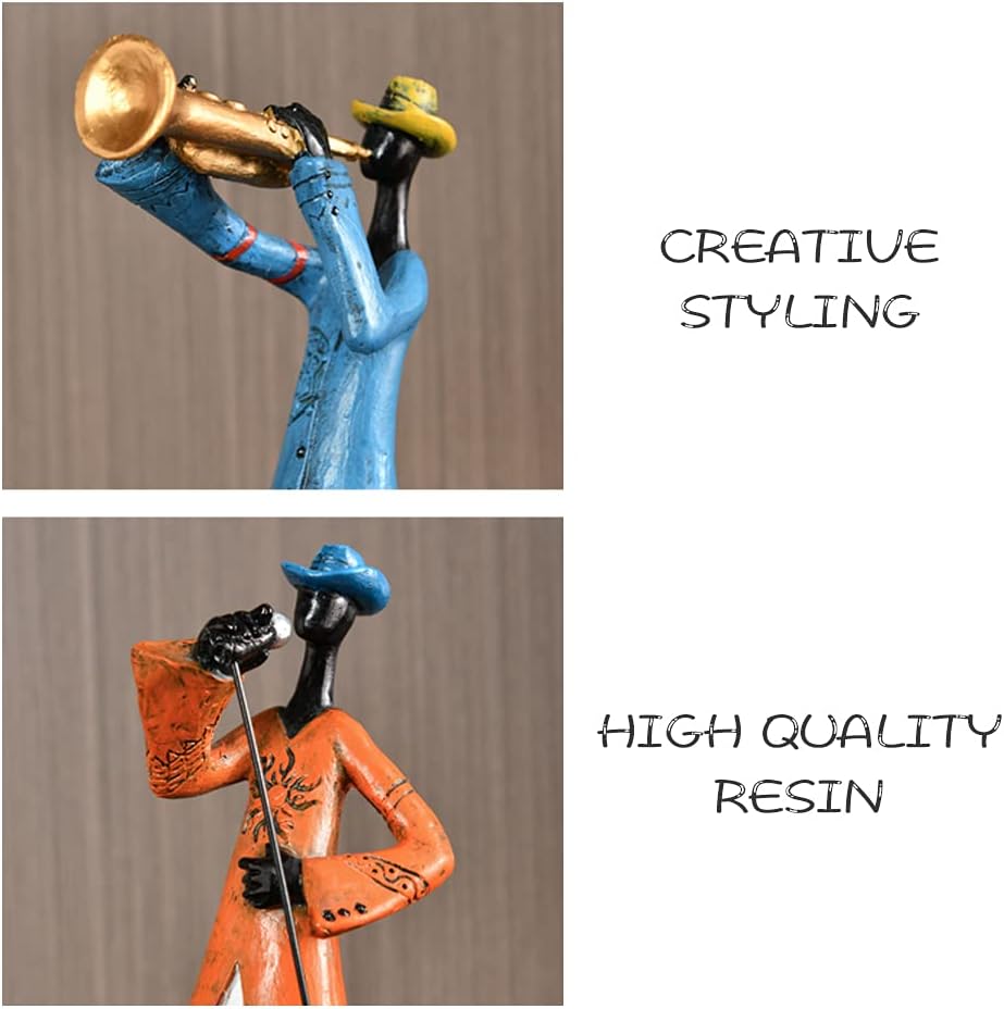 WAYUTO Home Decor Statues Abstract Character Band Ornaments Vintage Sculpture Creative Resin Figurines Desktop Crafts Art Decor Statuettes for Living Room Wine Cabinet Bookcase 5PCS