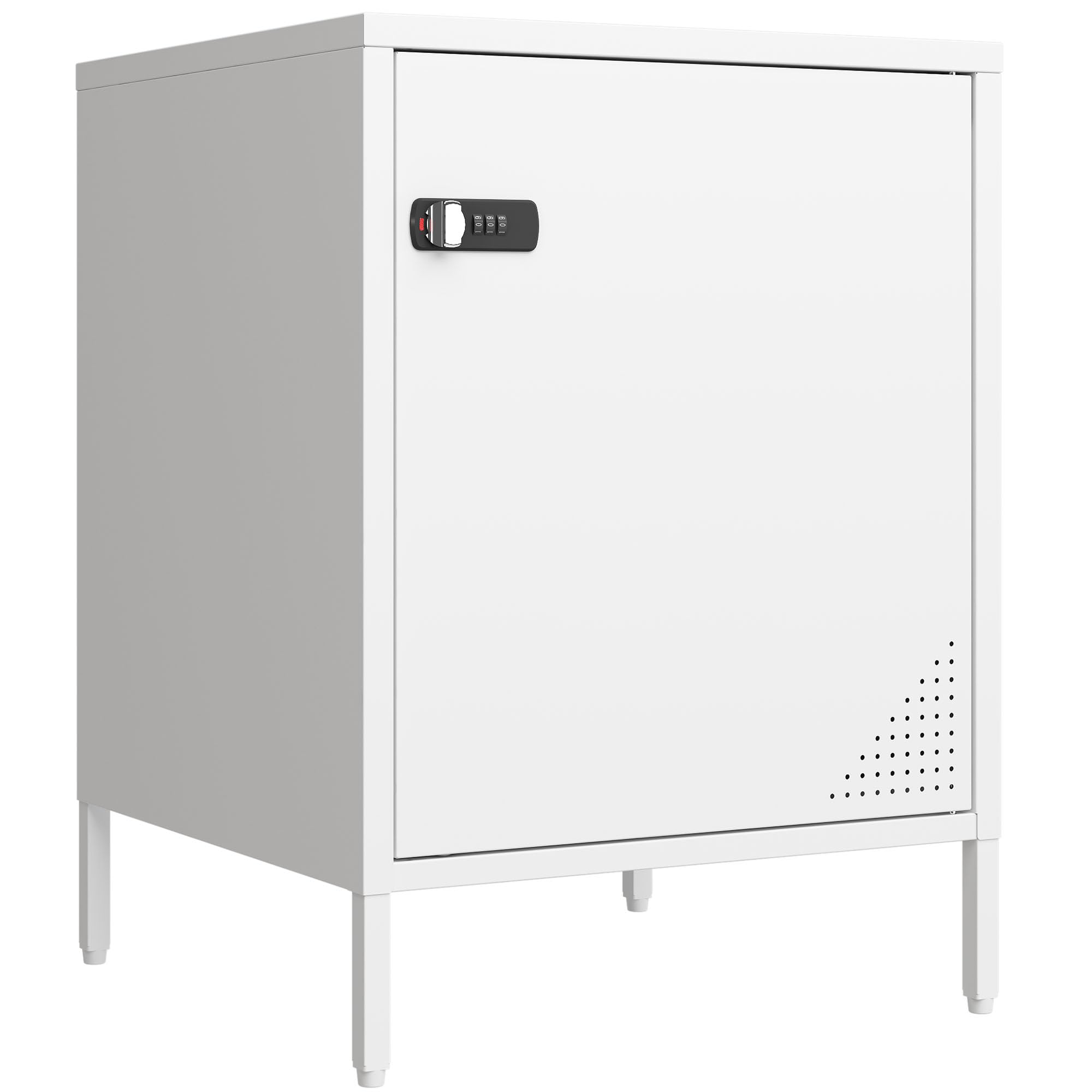 Steehoom Metal Nightstand,2 Drawer End Side Table Lockable Modern Locker Storage Cabinet for Living Room, Bedroom, Dorm, 21.26”H X 15.75”W X 15.75”D (2 Drawer, Black)