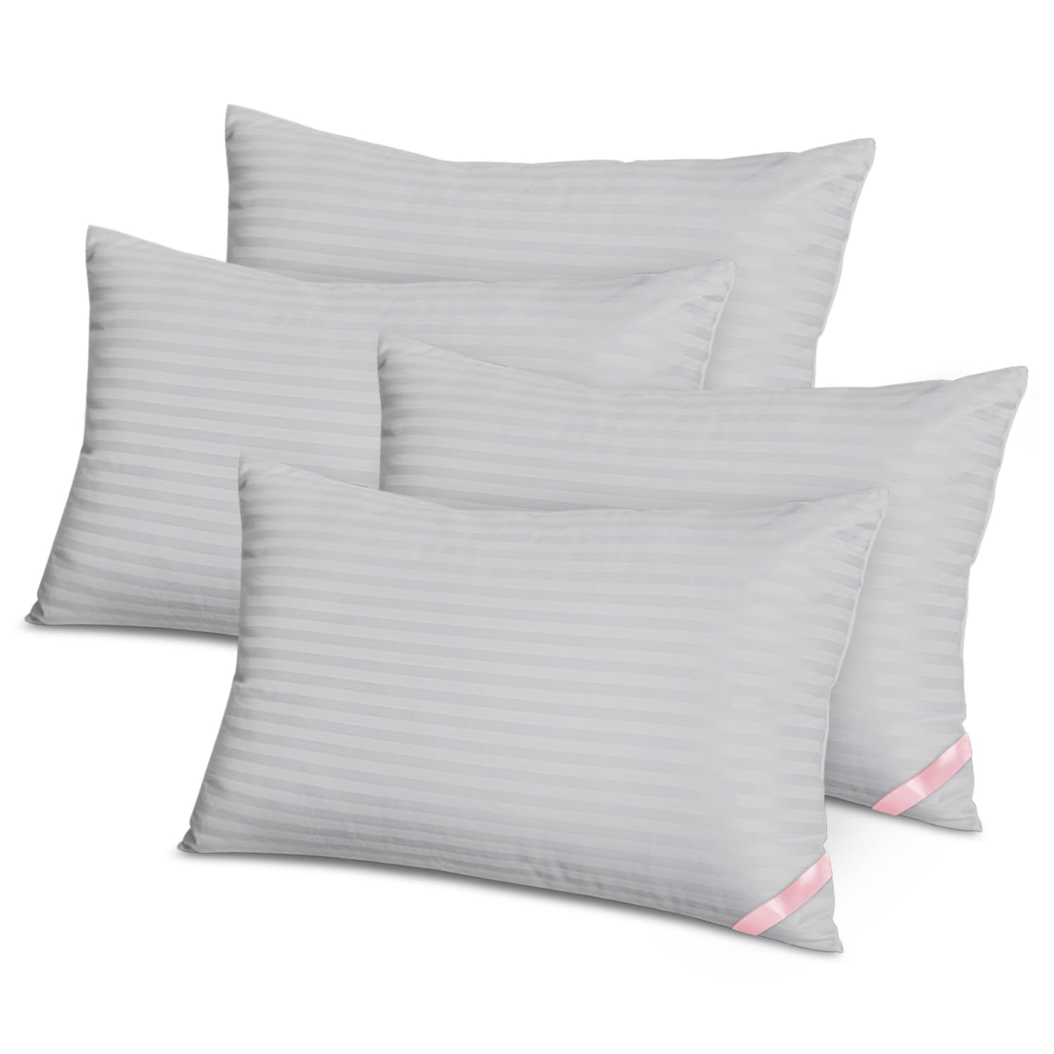 EIUE Bed Pillows for Sleeping 4 Pack，Pillows for Side and Back Sleepers,Super Soft Down Alternative Microfiber Filled Pillows (White, Queen (Pack of 4))