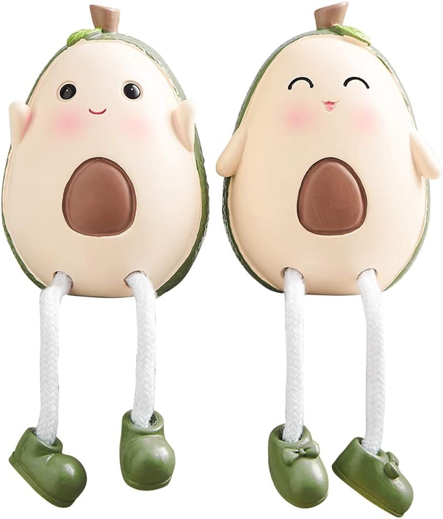 Sculpture Tabletop Sculpture 2 Pcs Long Leg Dolls, Resin Crafts Creative Avocado Hanging Doll, Sitting Leg and Movable Hand Puppet Ornament Desktop Decoration