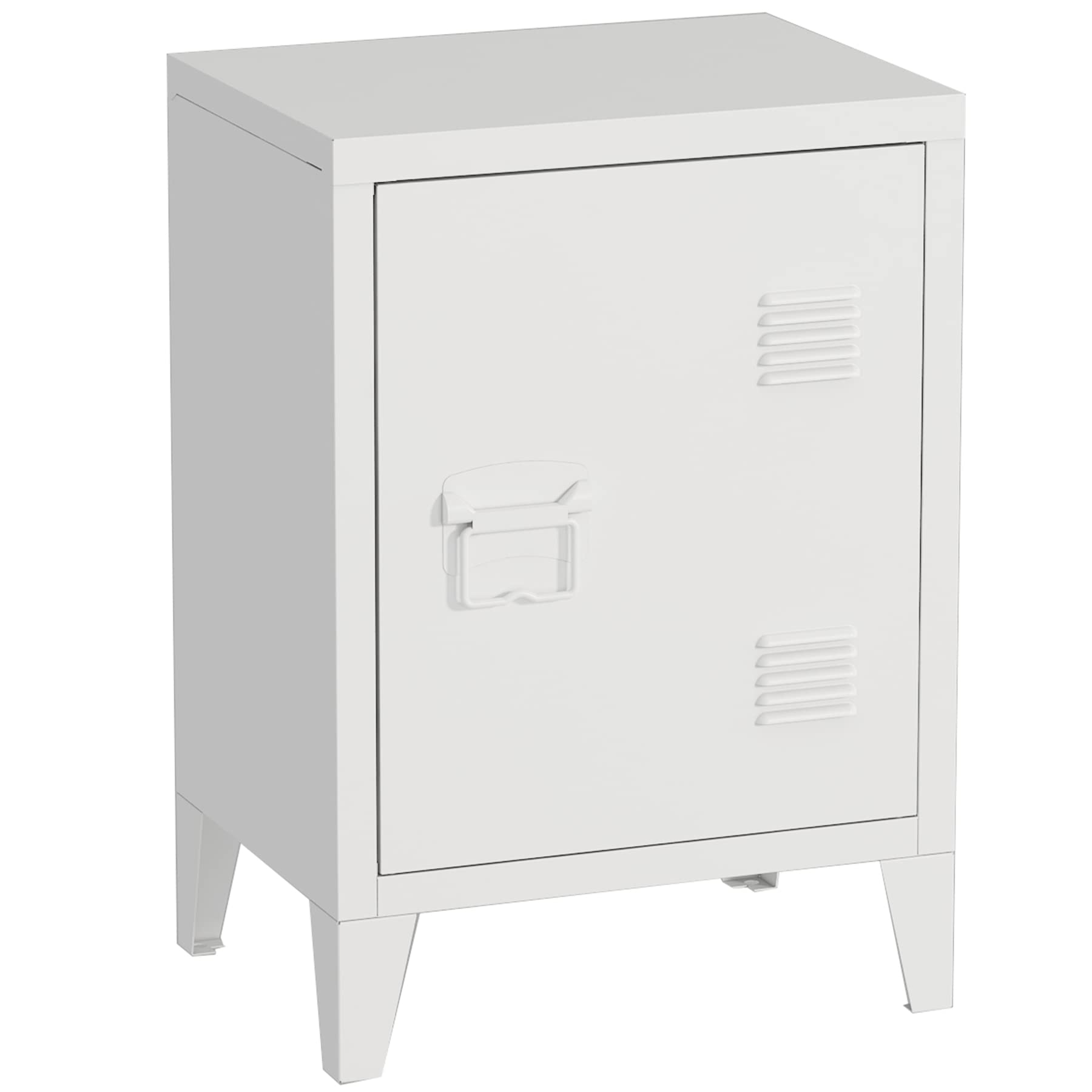 MIOCASA Metal Nightstand Modern End Side Table Steel Bedside Storage Cabinet with Shelf Easy Assembly for Living Room Bedroom