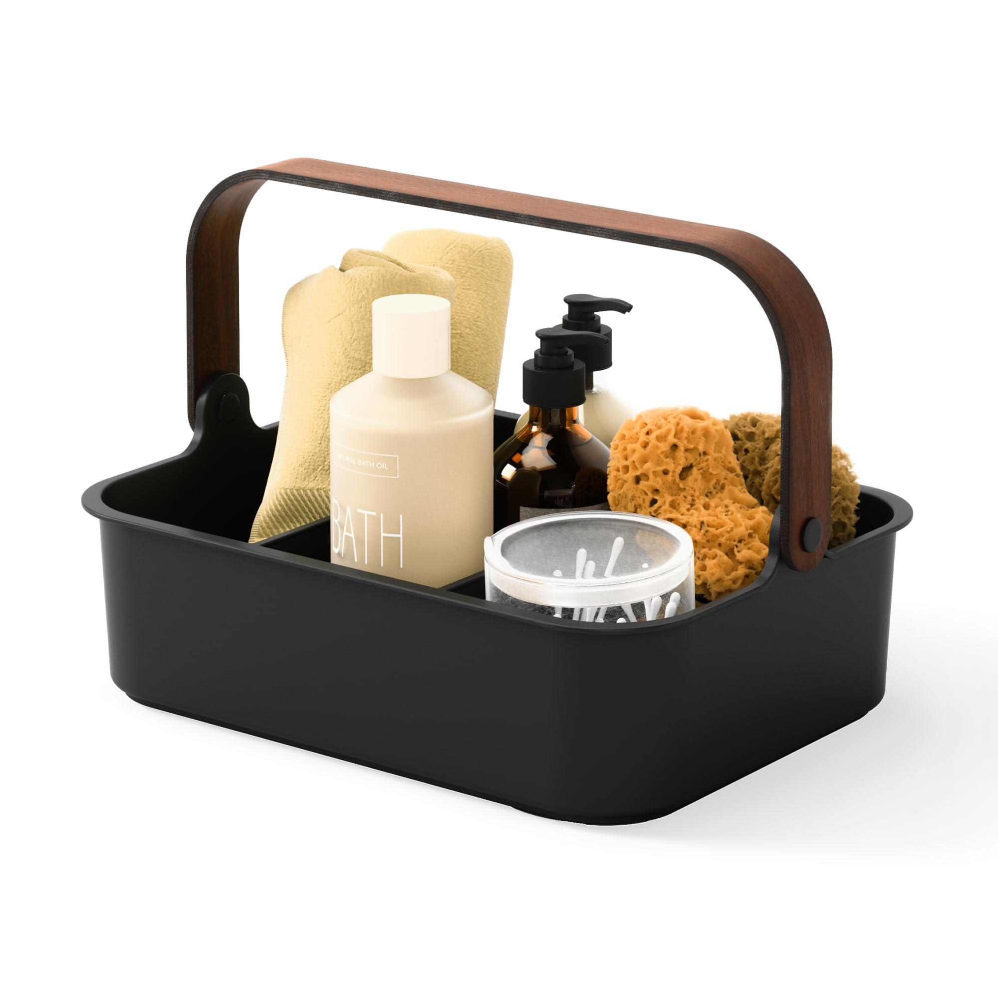 Umbra Bellwood Multipurpose Caddy Organizer with Handle, Desk, Makeup, Dorm Caddy, Kitchen Cabinet Organizer, Natural/White