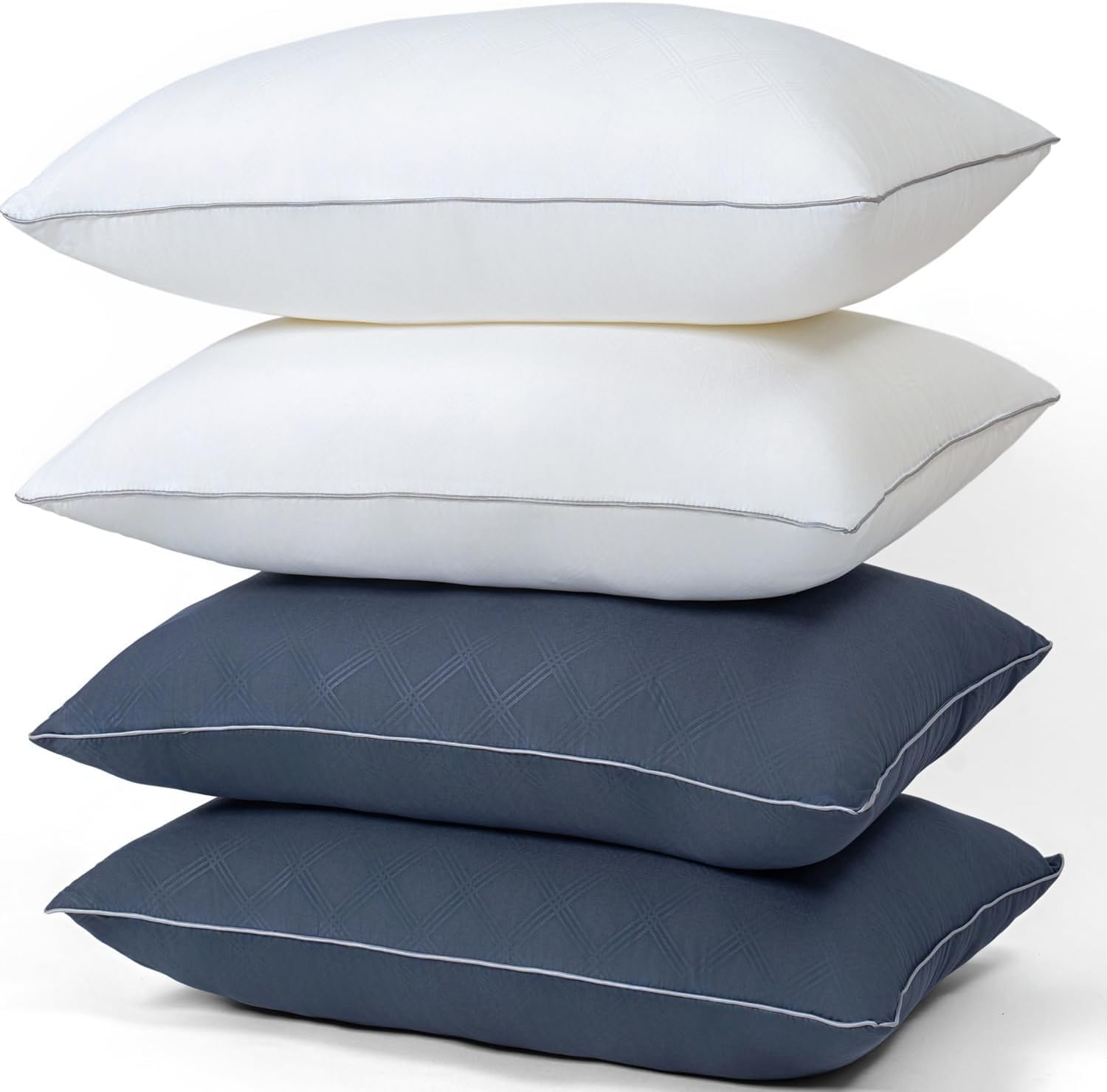 Vorouhals Hotel Collection Bed Pillows for Sleeping 4 Pack Standard Size Cooling Pillows Set of 4 for Back, Stomach or Side Sleepers, Super Soft Down Alternative Microfiber Filled Pillows