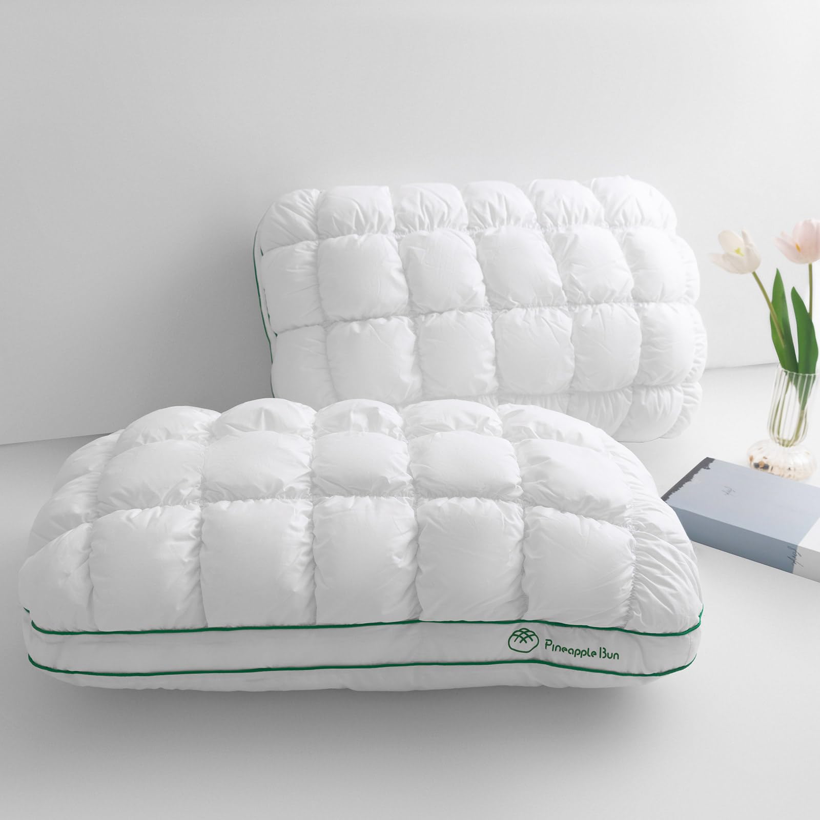 YOUR MOON Fluffy Support Bed Pillow Standard Size, Luxury Hotel Quality Bed Pillows for Side Sleeper, Super Soft Premium Down Alternative Filling Pillow for Sleeping (Rainbow)