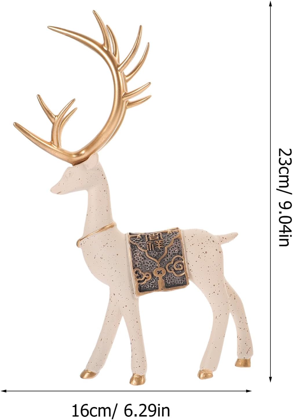 Sewroro Resin Deer Figurines Pair, Sika Deer Home Decor Ornaments, Creative Desktop Resin Craft for Living Room and Study Table Decoration