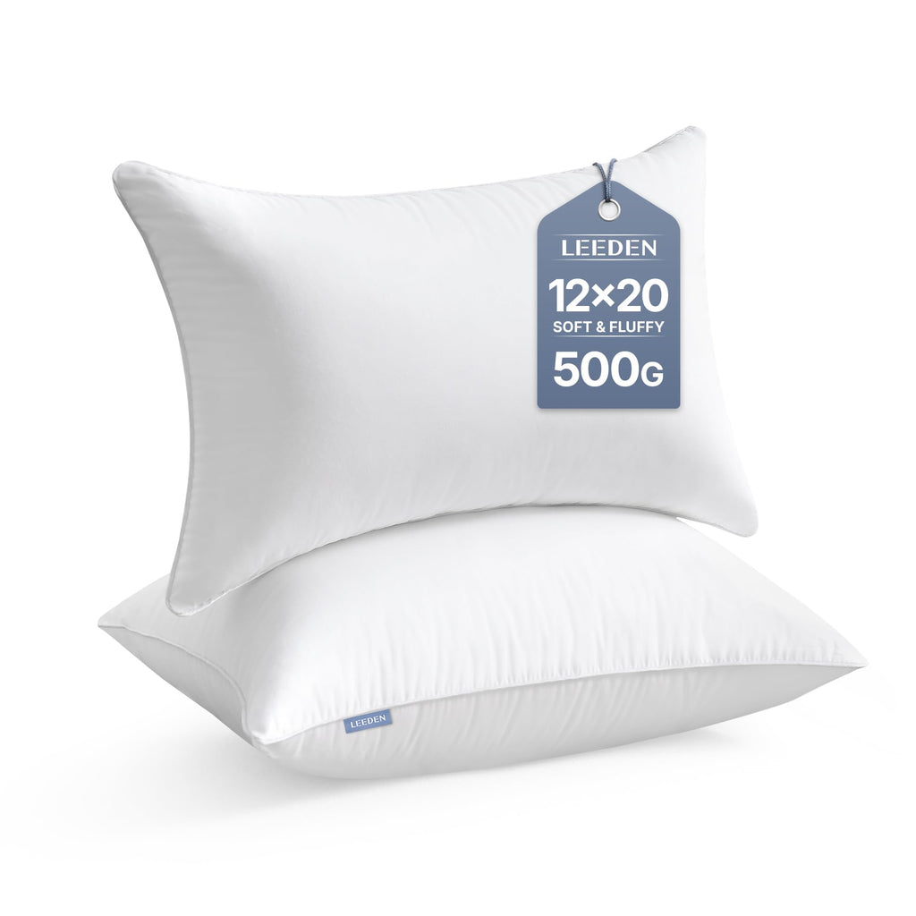 Leeden 18 x 18 Pillow Inserts (Set of 2) - Throw Pillow Inserts with 100% Cotton Cover - 18 Inch Square Decorative Pillows for Sofa, Couch, Bed and Home Decor