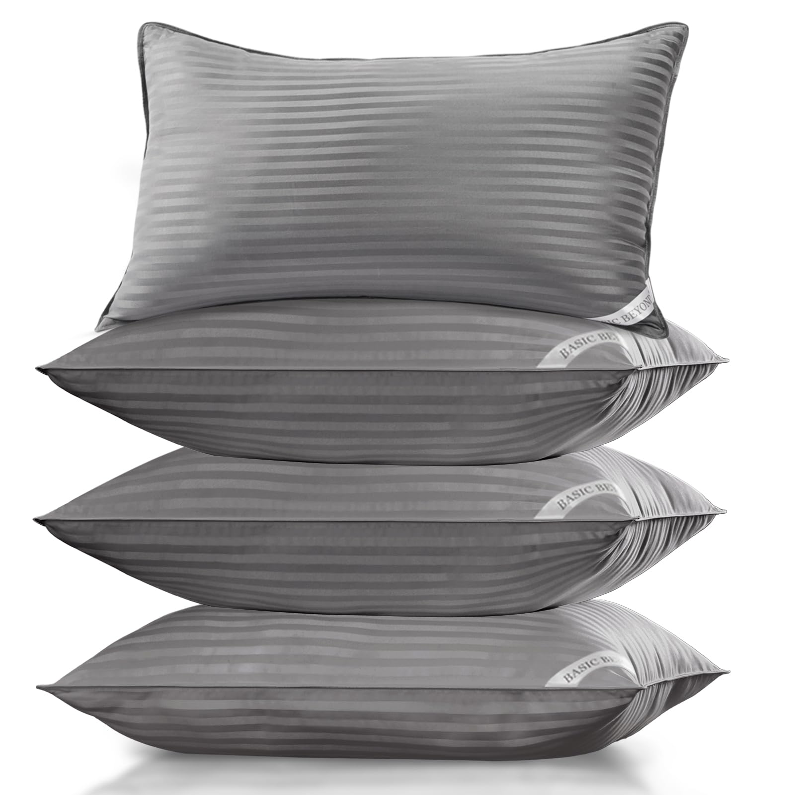 2 Pack 20x26" Grey Luxury Hotel Pillows, Soft Down Alternative Sleeping Pillows