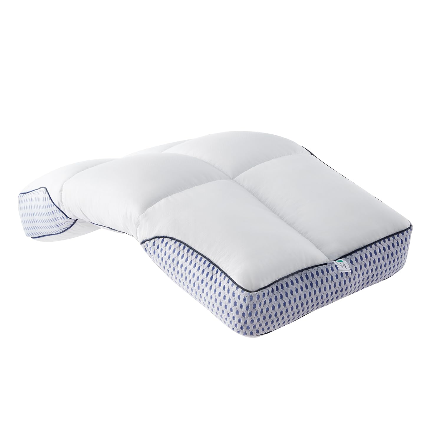 Glaciman Firm Shredded Memory Foam Bed Pillow, Ergonomic Neck and Shoulder Support for Back and Side Sleepers, Machine Washable, Breathable Mesh Gusset, Queen 15 x 25 x 4 Inch, 1 Pack