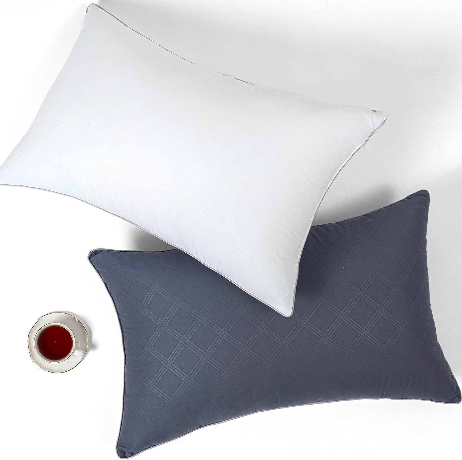 Vorouhals Hotel Collection Bed Pillows for Sleeping 4 Pack Standard Size Cooling Pillows Set of 4 for Back, Stomach or Side Sleepers, Super Soft Down Alternative Microfiber Filled Pillows