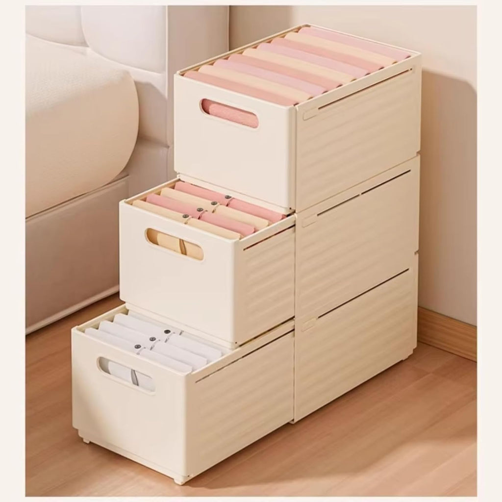 White XL Adjustable Storage Box, Multipurpose Organizer for Closet & Cabinet, 1PC