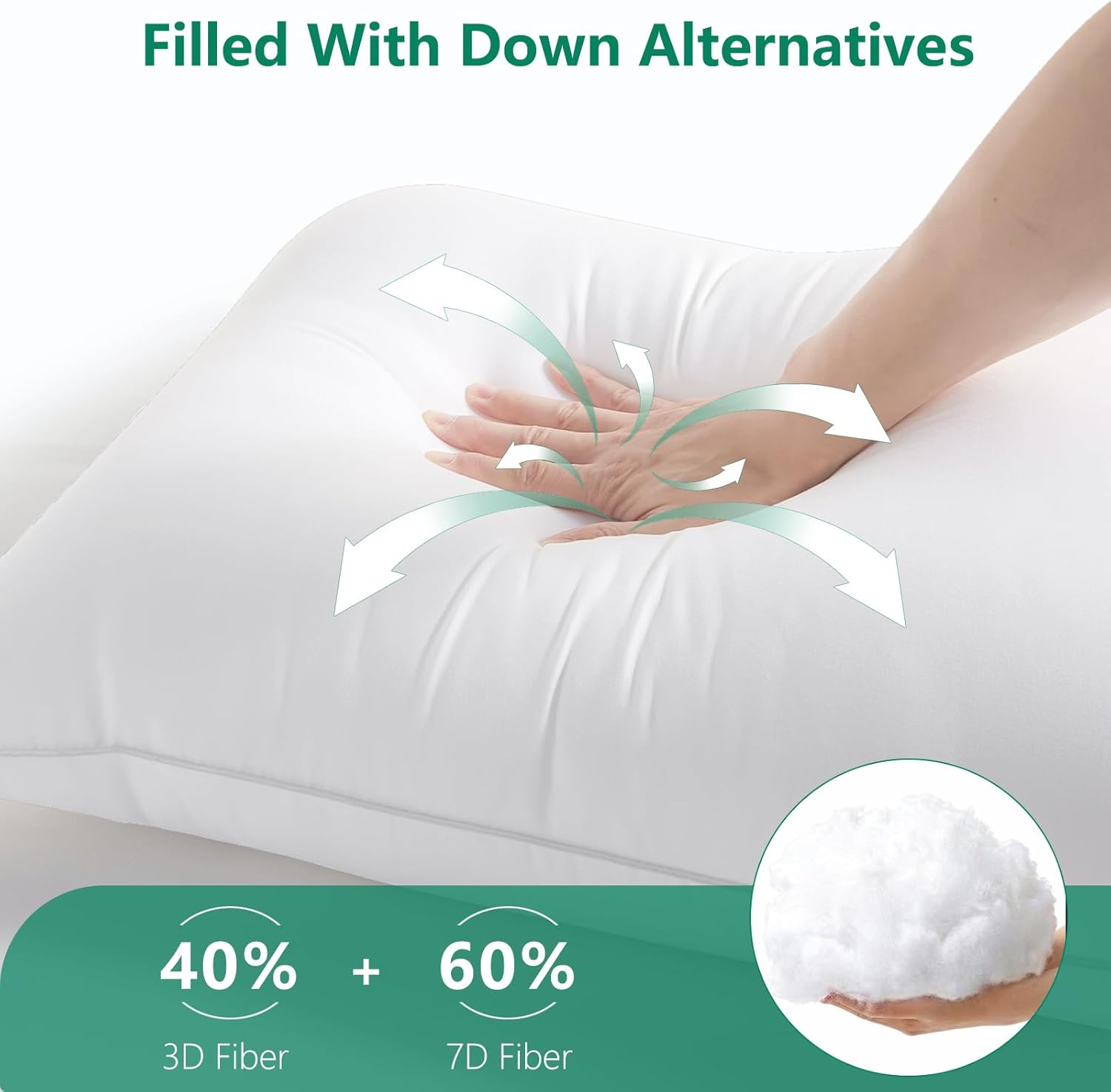 Pillows Standard Size Set of 4, Luxury Fluffy Bed Pillows for Sleeping 4 Pack, Soft and Supportive Bed Pillow with Down Alternative Filling for Side and Back Sleepers (18"x26")