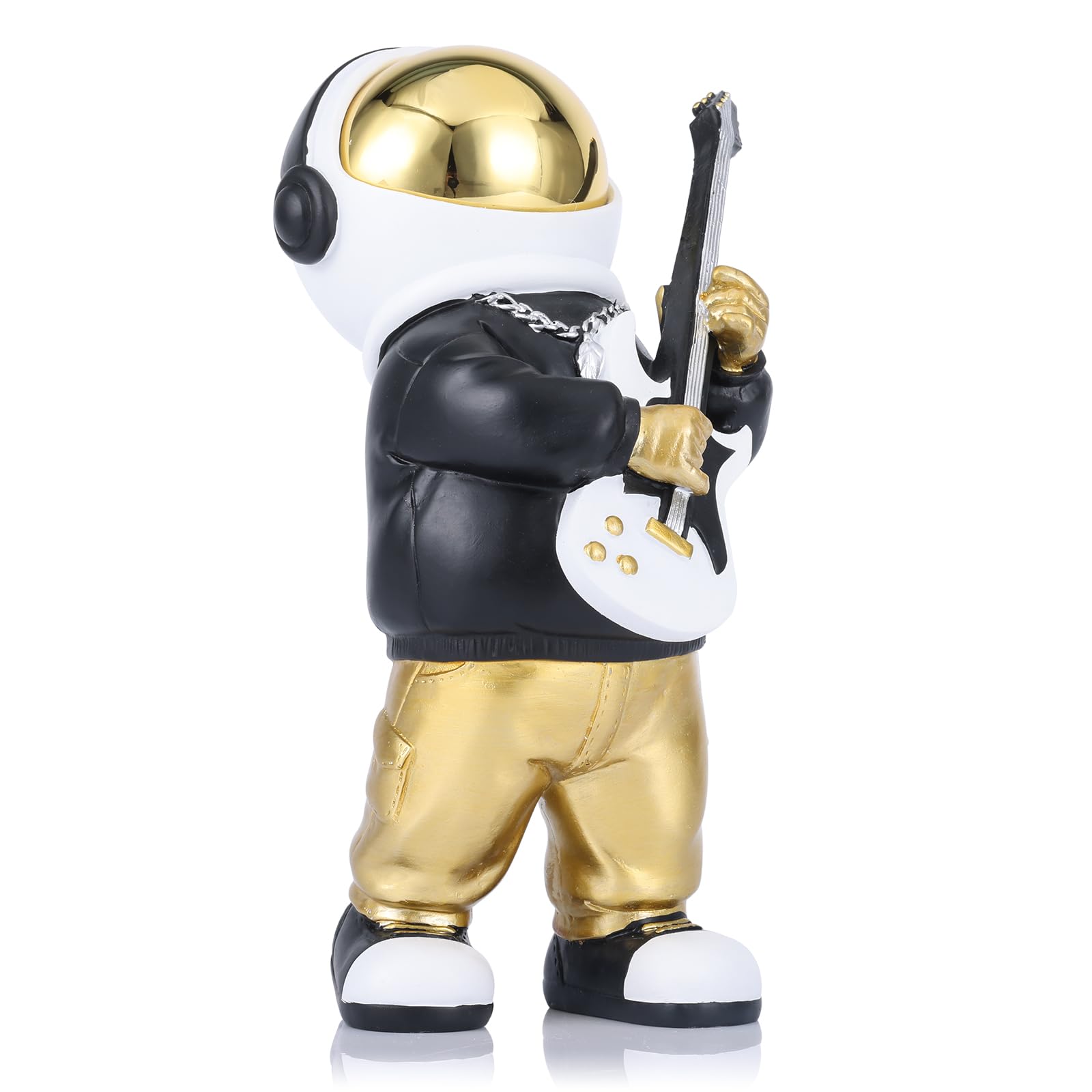 LCCCK Astronaut Figurine Spaceman Sculpture Black Gold Astronaut Statue Child Gifts Ornament Room Decor for Men,Home and Crafts Desktop Accessories Tabletop Decoration, Living Room, Office, Bookshelf