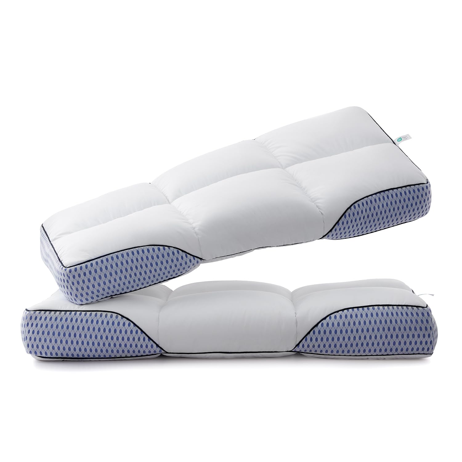 Glaciman Firm Shredded Memory Foam Bed Pillow, Ergonomic Neck and Shoulder Support for Back and Side Sleepers, Machine Washable, Breathable Mesh Gusset, Queen 15 x 25 x 4 Inch, 1 Pack