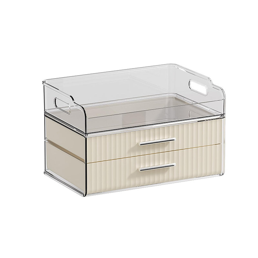 Generic Cosmetics Storage Box Desktop Drawer Type Sorting Box Household Dust-Proof Large Capacity Dresser Facial Mask Shelf,Black,covered