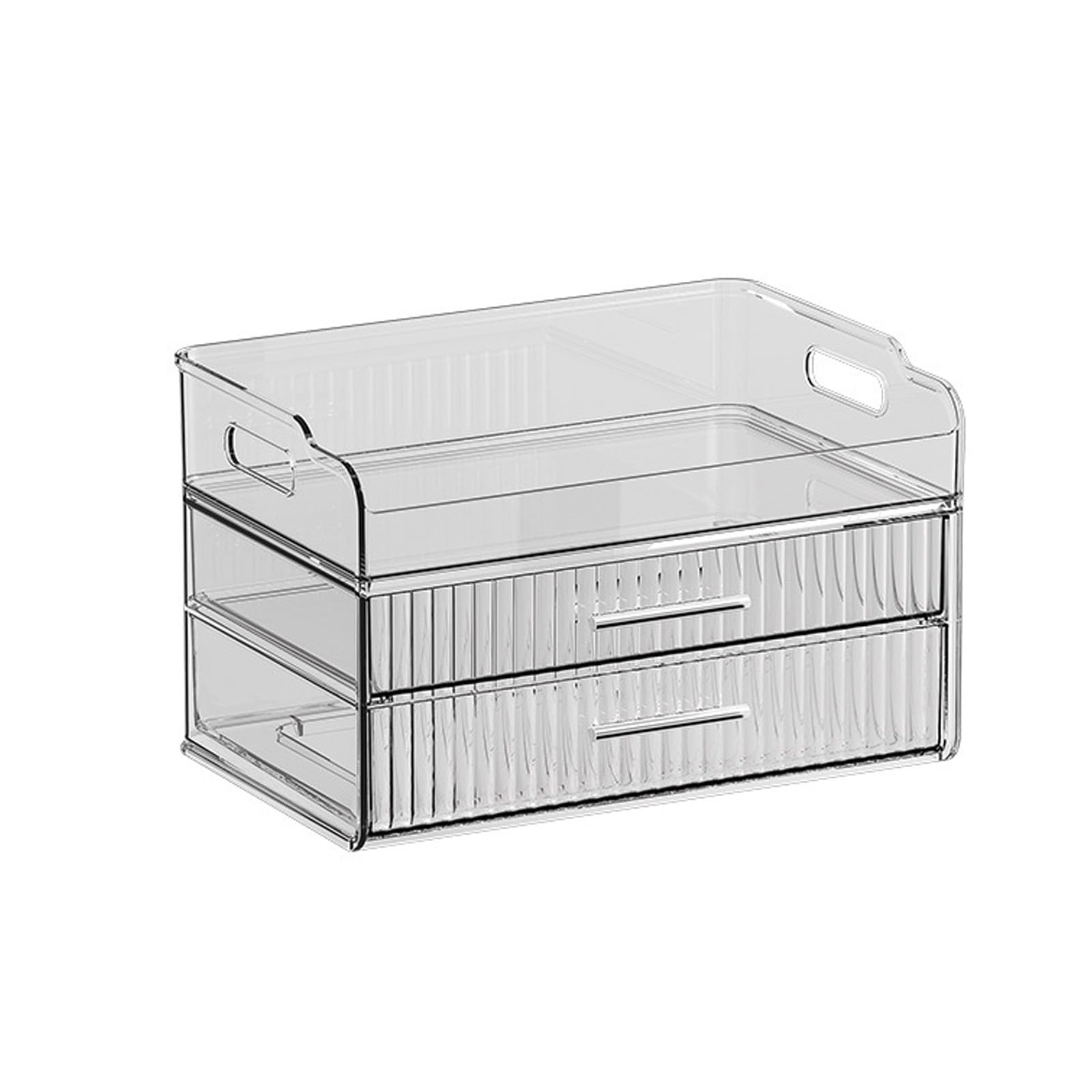 Generic Cosmetics Storage Box Desktop Drawer Type Sorting Box Household Dust-Proof Large Capacity Dresser Facial Mask Shelf,Black,covered