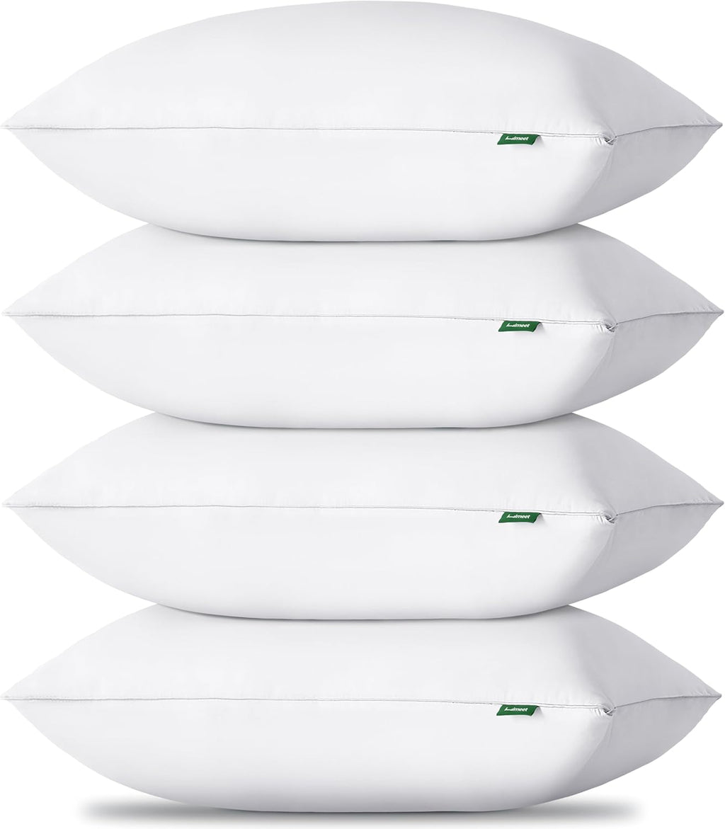 Pillows Standard Size Set of 4, Luxury Fluffy Bed Pillows for Sleeping 4 Pack, Soft and Supportive Bed Pillow with Down Alternative Filling for Side and Back Sleepers (18"x26")