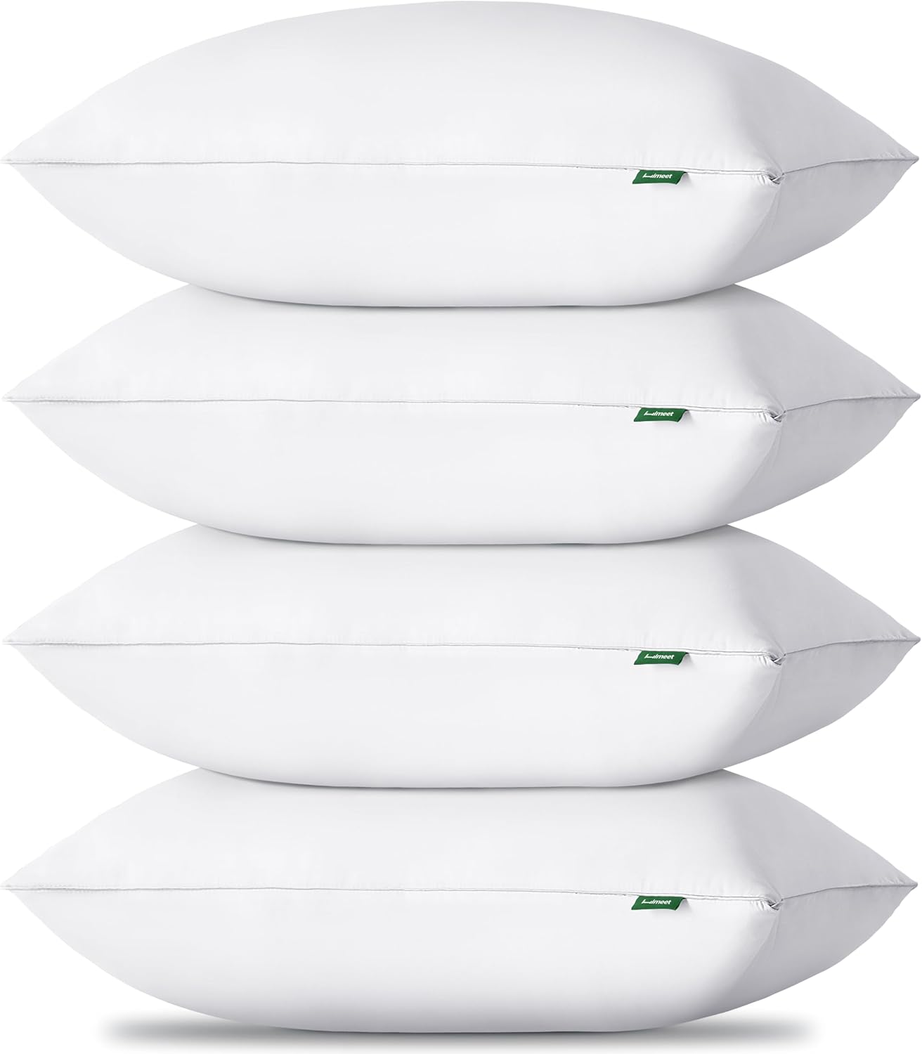Pillows Standard Size Set of 4, Luxury Fluffy Bed Pillows for Sleeping 4 Pack, Soft and Supportive Bed Pillow with Down Alternative Filling for Side and Back Sleepers (18"x26")