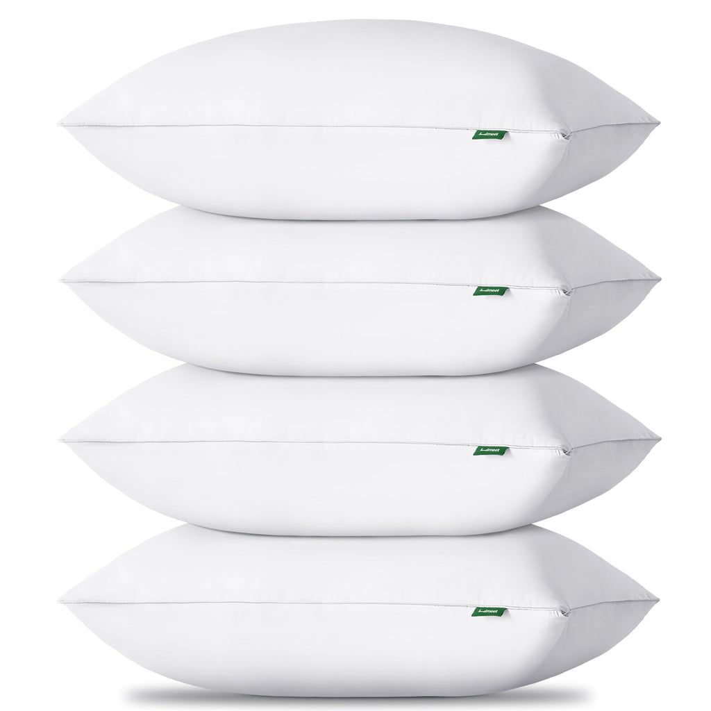 Pillows Standard Size Set of 4, Luxury Fluffy Bed Pillows for Sleeping 4 Pack, Soft and Supportive Bed Pillow with Down Alternative Filling for Side and Back Sleepers (18"x26")
