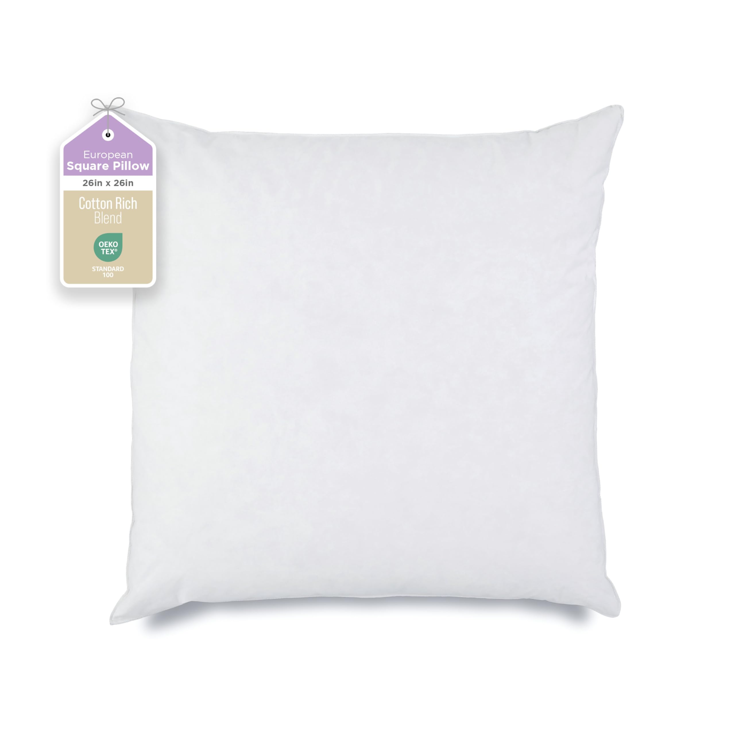 White Standard Bed Pillow Insert - Premium Polyester Cotton Blend - Down Alternative Fill - Pillows 2 Pack for Side,Back or Stomach Sleepers - Soft & Cozy Standard Pillow (Standard,White)