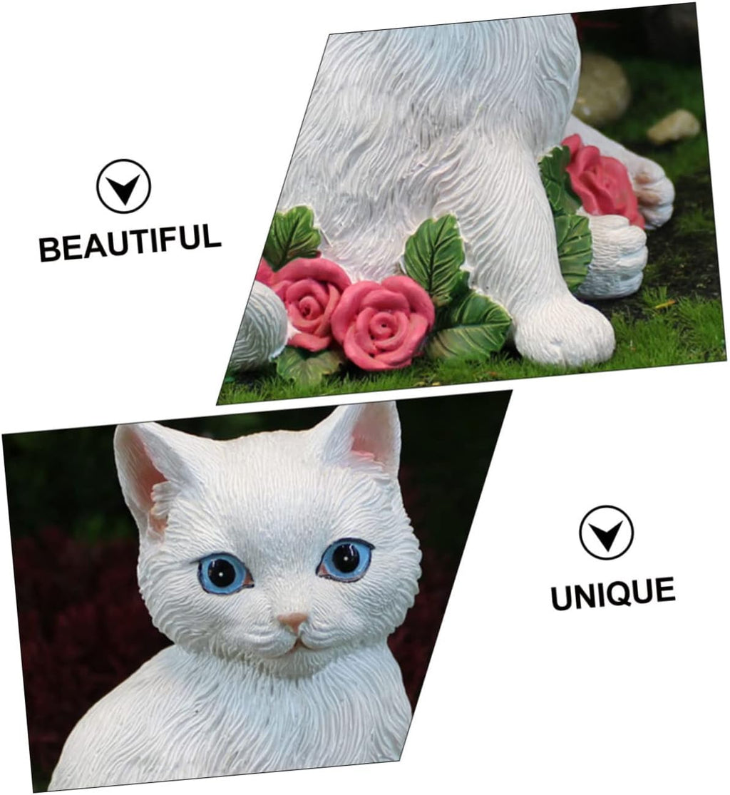 Valentine's Day Cat Statue Cat Figurine for Home Decor Creative Craft Unique Indoor Ornament for Bookshelf Office