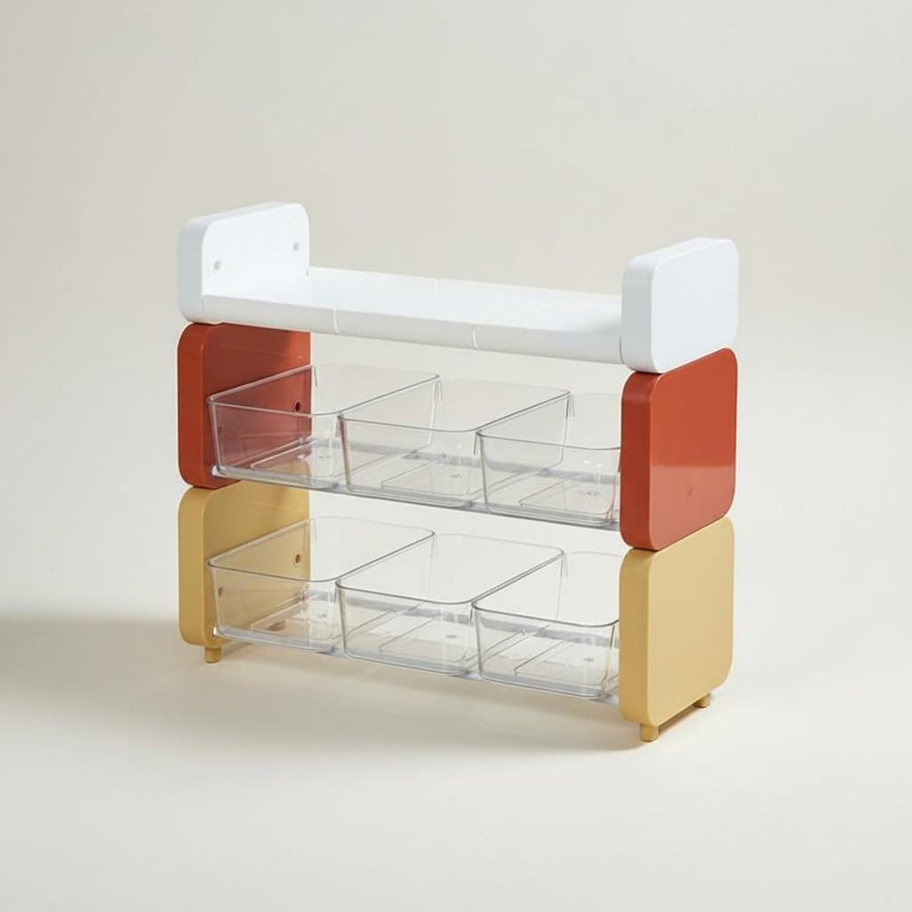 Multi-Tier Tea Packet Organizer Large Capacity Multi-Tier Coffee Bar Organizer Adjustable Tilt Kitchen Accessory for Office, Cream, Cream