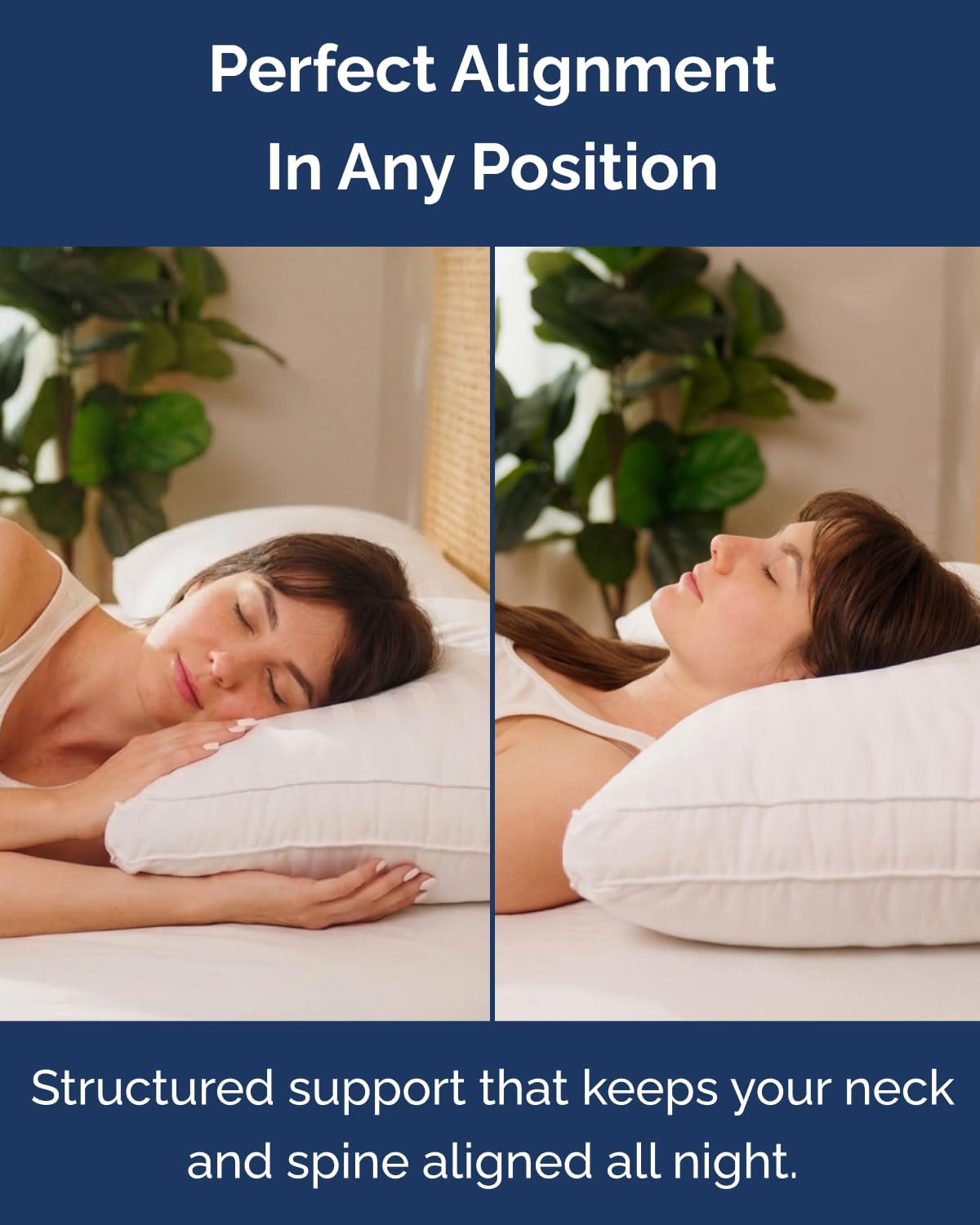 2 Pack White Luxury Hotel Pillows, Standard Size Soft Breathable Down Alternative Pillows