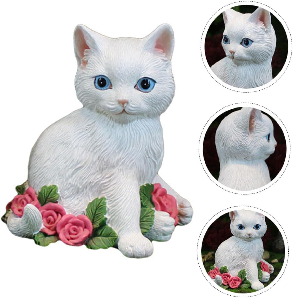 Valentine's Day Cat Statue Cat Figurine for Home Decor Creative Craft Unique Indoor Ornament for Bookshelf Office