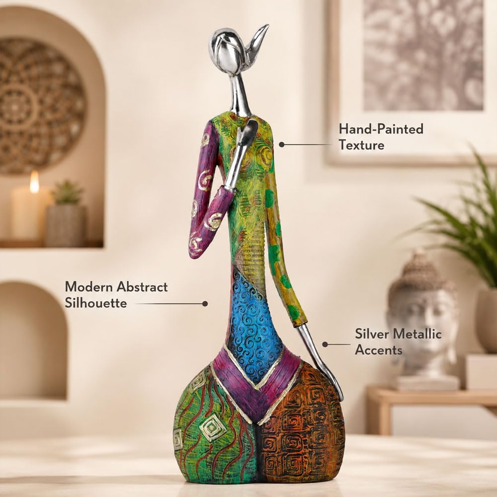 Minimalist Abstract Yoga Art Woman Statues and Sculptures, Creative Full-Color Oil Painting Art Female Statue, Modern Living Room Room Porch Centerpieces Bookcase Entryways Desktop Decor Crafts