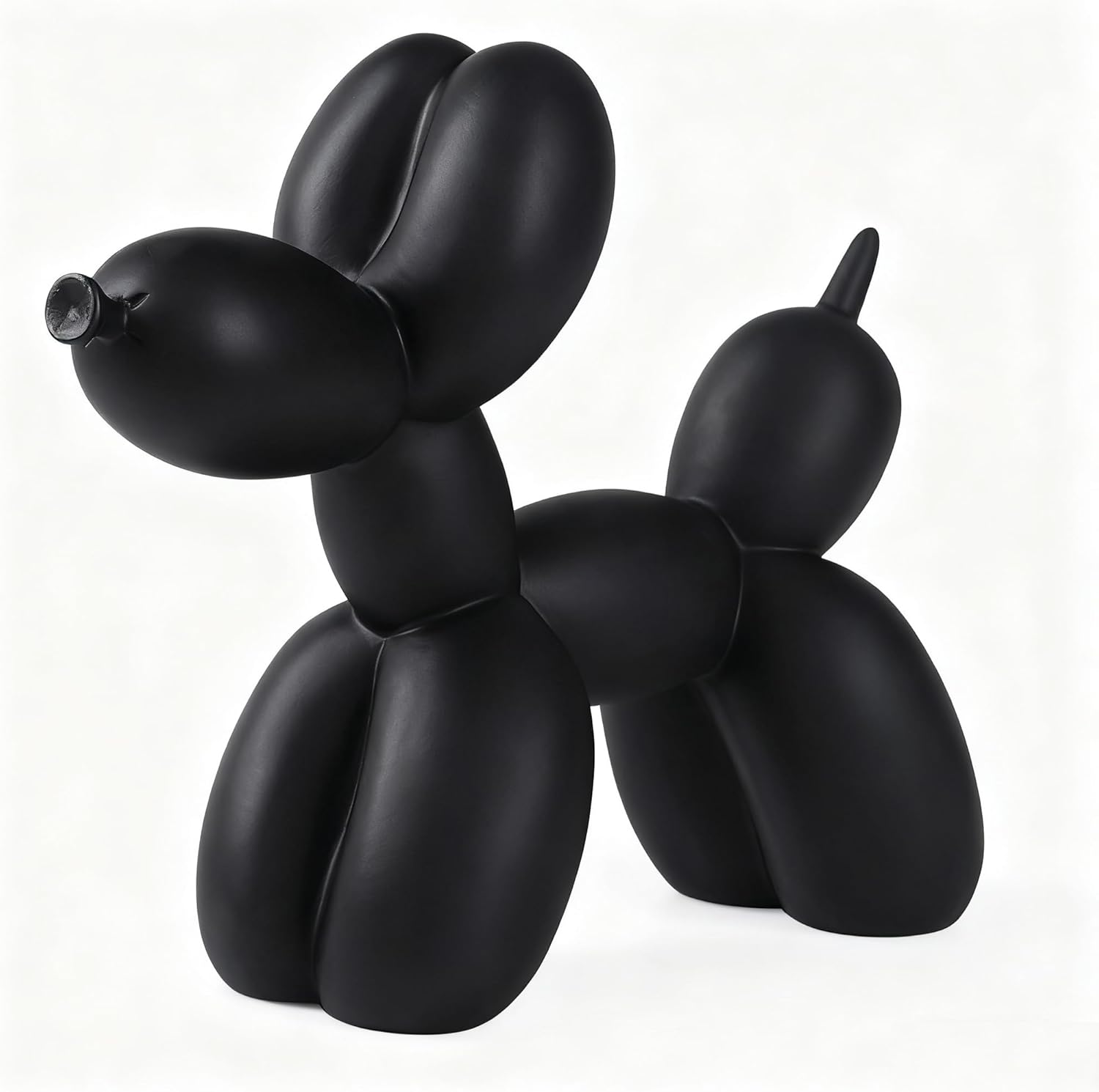 Notakia Creative Black Balloon Dog Decor Statue Crafts Living Room Decor Desktop Decorations,Handmade Modern Small Shelf Animal Statue Ornament Home Decor (Big Pure Black)