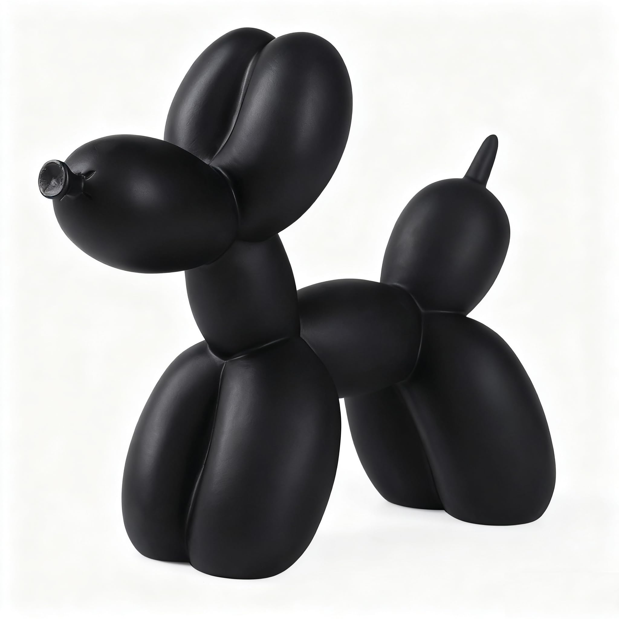 Notakia Creative Black Balloon Dog Decor Statue Crafts Living Room Decor Desktop Decorations,Handmade Modern Small Shelf Animal Statue Ornament Home Decor (Big Pure Black)