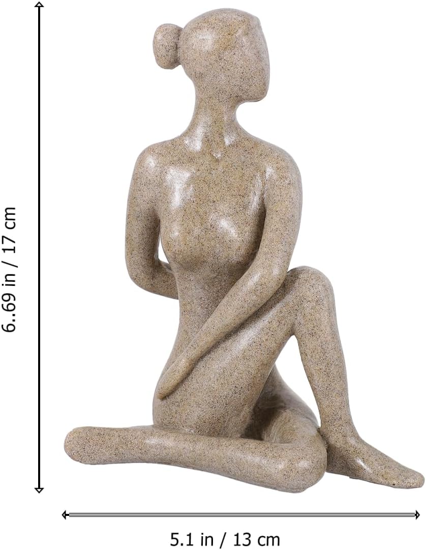 Yoga Girl Figurine Resin Decor Lightweight Creative Desktop Ornament for Home Office Living Room Art Craft Accent