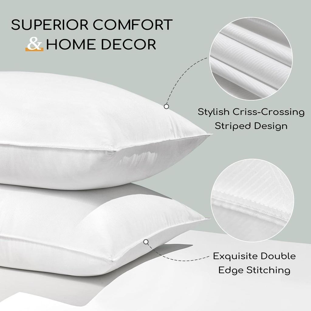 HARBOREST Bed Pillows Standard Size Set of 2 - Luxury Hotel Collection Down Alternative Pillows for Sleeping, 20 x 26 Inches