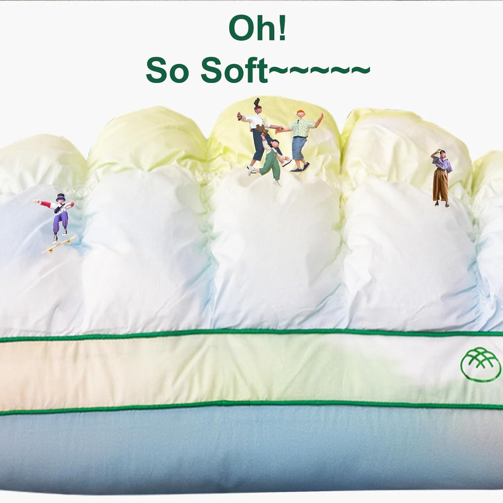 YOUR MOON Fluffy Support Bed Pillow Standard Size, Luxury Hotel Quality Bed Pillows for Side Sleeper, Super Soft Premium Down Alternative Filling Pillow for Sleeping (Rainbow)