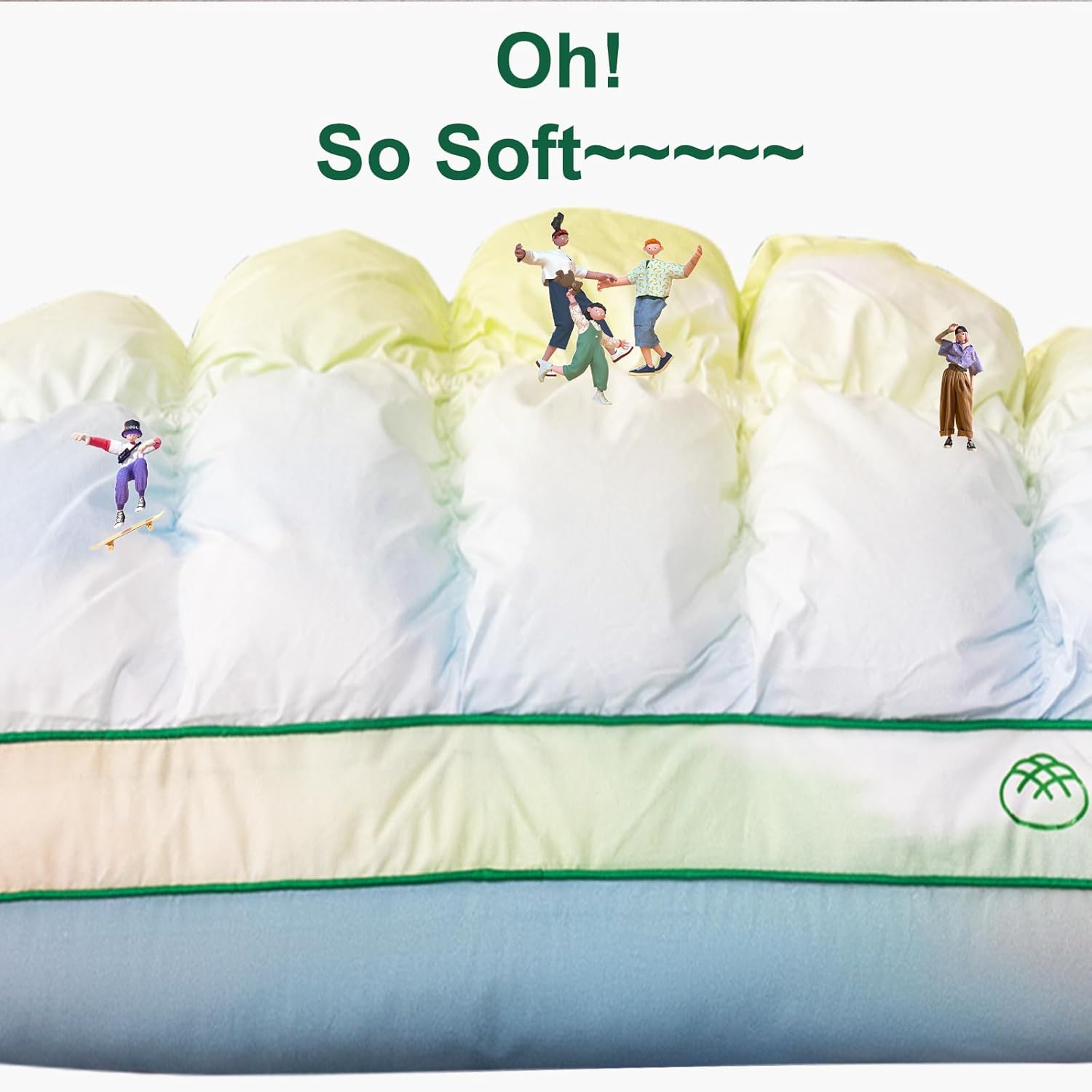 YOUR MOON Fluffy Support Bed Pillow Standard Size, Luxury Hotel Quality Bed Pillows for Side Sleeper, Super Soft Premium Down Alternative Filling Pillow for Sleeping (Rainbow)