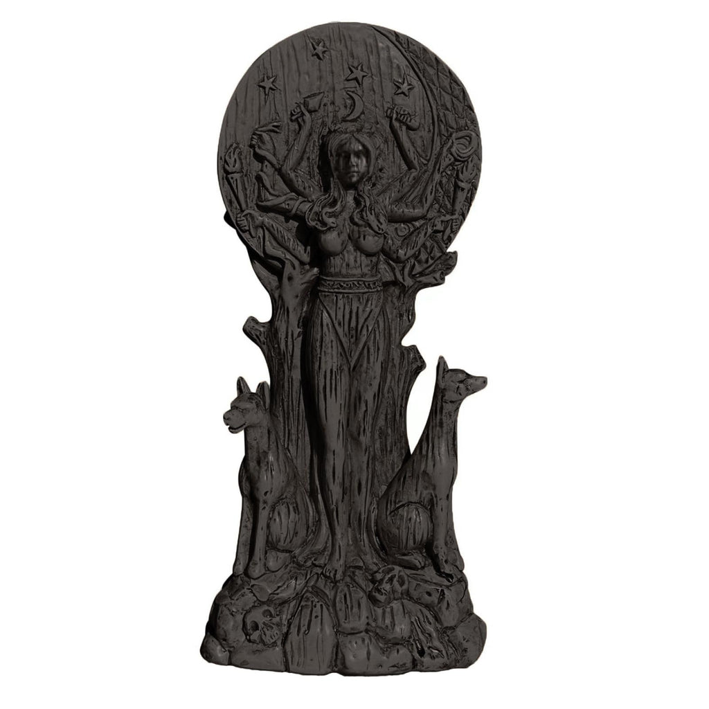 Goddess of Magic Hecate Goddess Statue, Western Goddess Statue, Magic and Witchcraft Goddess Altar Craft Creative Desktop Ornament. (Gold)