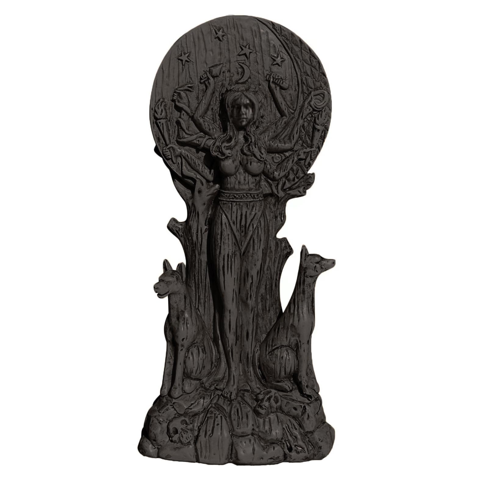 Goddess of Magic Hecate Goddess Statue, Western Goddess Statue, Magic and Witchcraft Goddess Altar Craft Creative Desktop Ornament. (Gold)