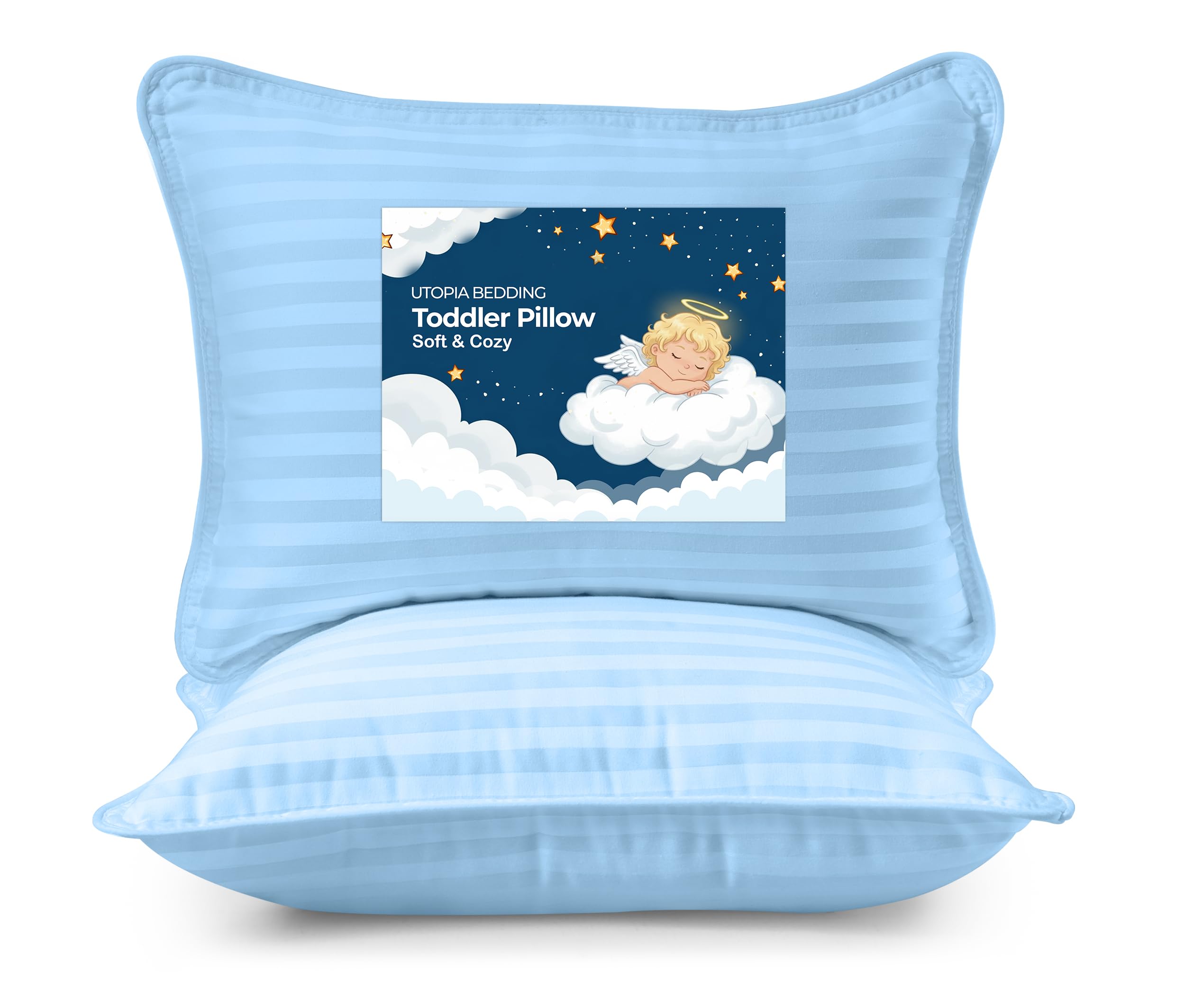 Utopia Bedding Youth Pillow (White, 2 Pack), 16x22 Kids Pillow for Sleeping, Soft and Breathable Cotton Blend Shell, Polyester Filling, Perfect for Kids Bed and Travel (Intended for Age 5 and up)