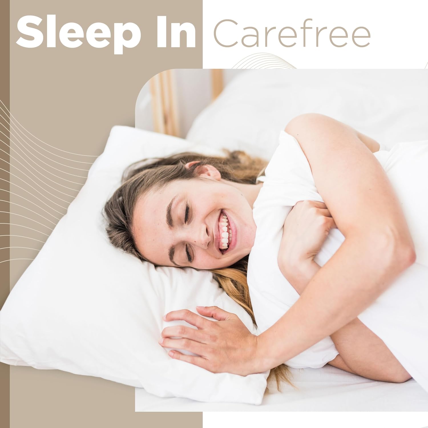 White Standard Bed Pillow Insert - Premium Polyester Cotton Blend - Down Alternative Fill - Pillows 2 Pack for Side,Back or Stomach Sleepers - Soft & Cozy Standard Pillow (Standard,White)
