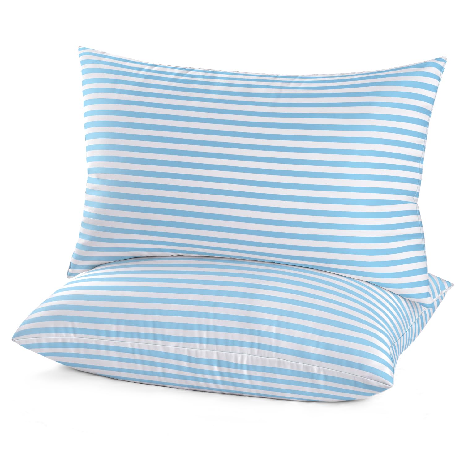 EIUE Bed Pillows for Sleeping 2 Pack Queen Size，Super Soft Down Alternative Microfiber Filled Pillows,Pillows for Side and Back Sleepers,20 x 30 Inches,Blue