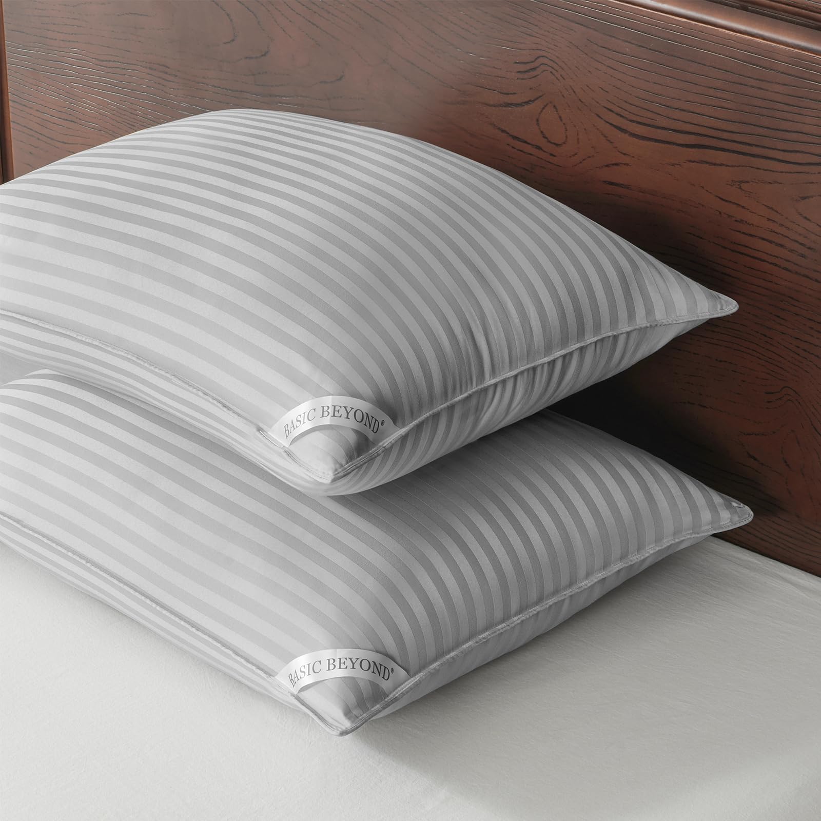 2 Pack 20x26" Grey Luxury Hotel Pillows, Soft Down Alternative Sleeping Pillows