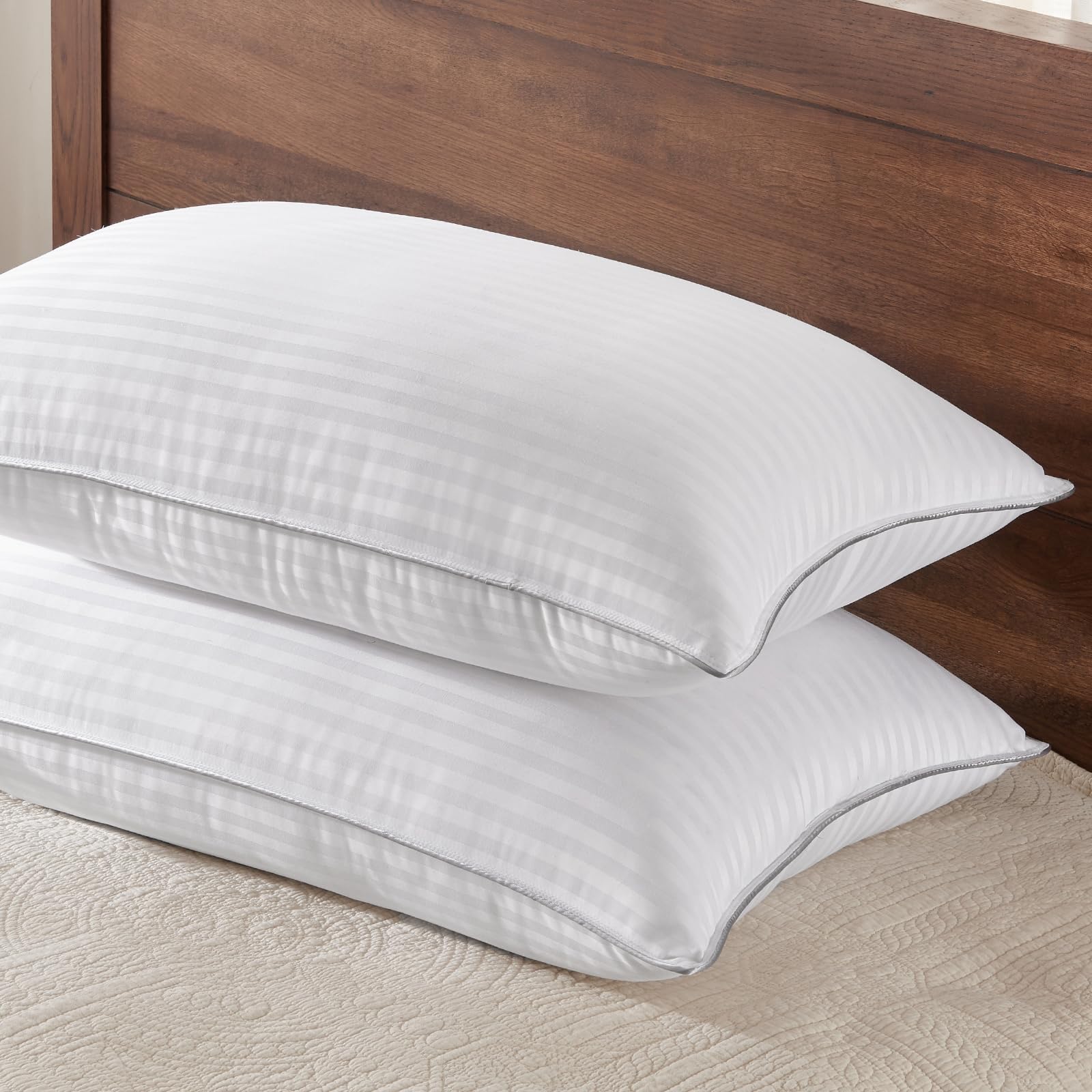 2 Pack 20x26" Grey Luxury Hotel Pillows, Soft Down Alternative Sleeping Pillows