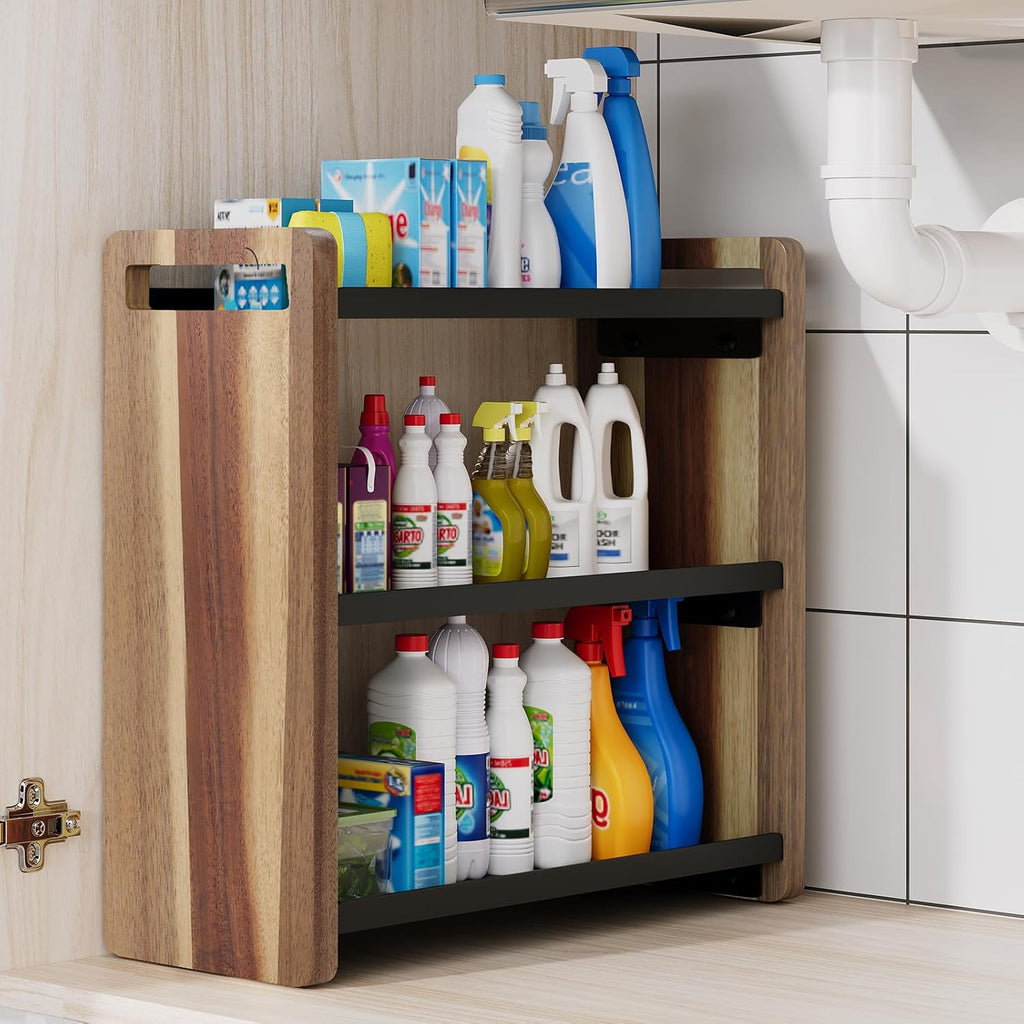 Bathroom Counter Organizer,Bathroom Counter Shelf,Bathroom Organizers,Under Sink Organizer,Cologne Organizer For Men,Cologne Cabinet,Father Day Gift for Dad(Acacia 3 Tier)