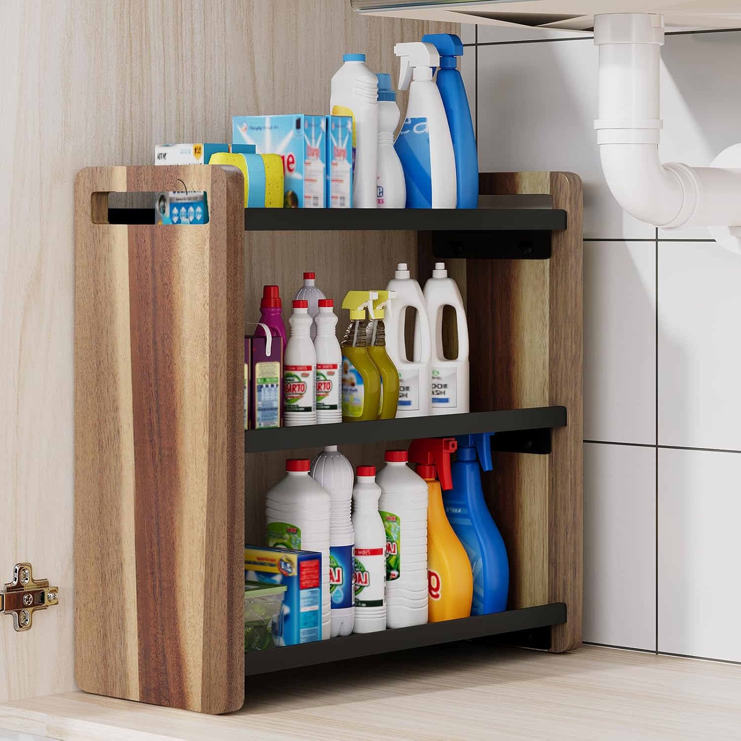 Bathroom Counter Organizer,Bathroom Counter Shelf,Bathroom Organizers,Under Sink Organizer,Cologne Organizer For Men,Cologne Cabinet,Father Day Gift for Dad(Acacia 3 Tier)