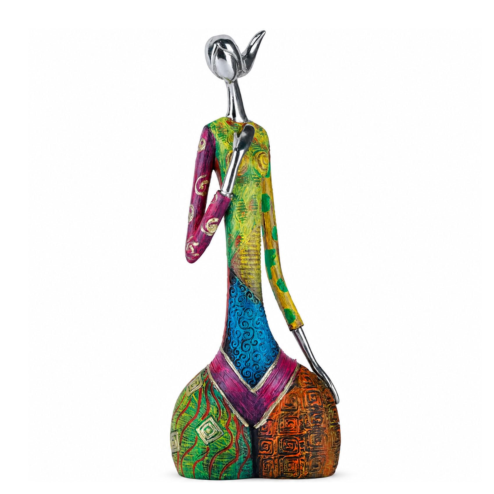 Minimalist Abstract Yoga Art Woman Statues and Sculptures, Creative Full-Color Oil Painting Art Female Statue, Modern Living Room Room Porch Centerpieces Bookcase Entryways Desktop Decor Crafts