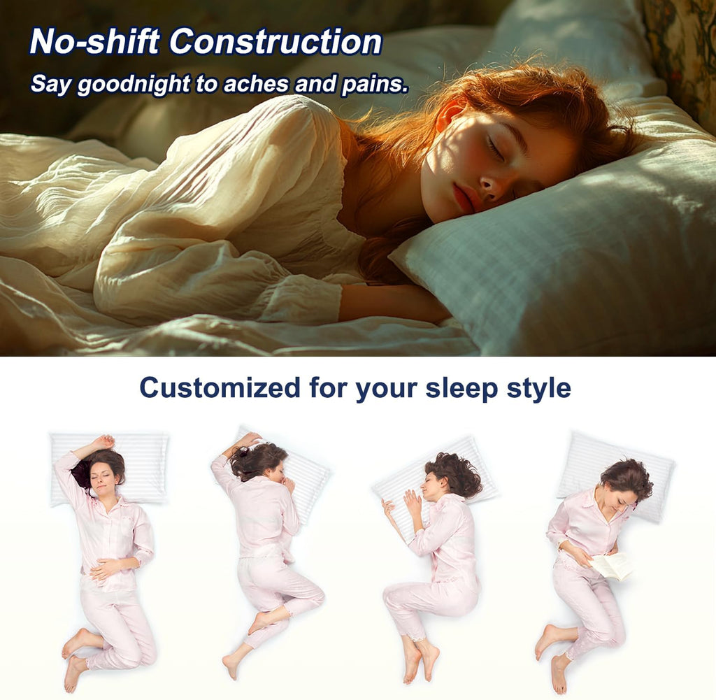 Favocama Pillows Standard Size Set of 4 Hotel Collection Bed Pillow for Sleeping Pillows 4 Pack for Back, Stomach or Side Sleepers Soft and Supportive Washable Pillows for Bedroom