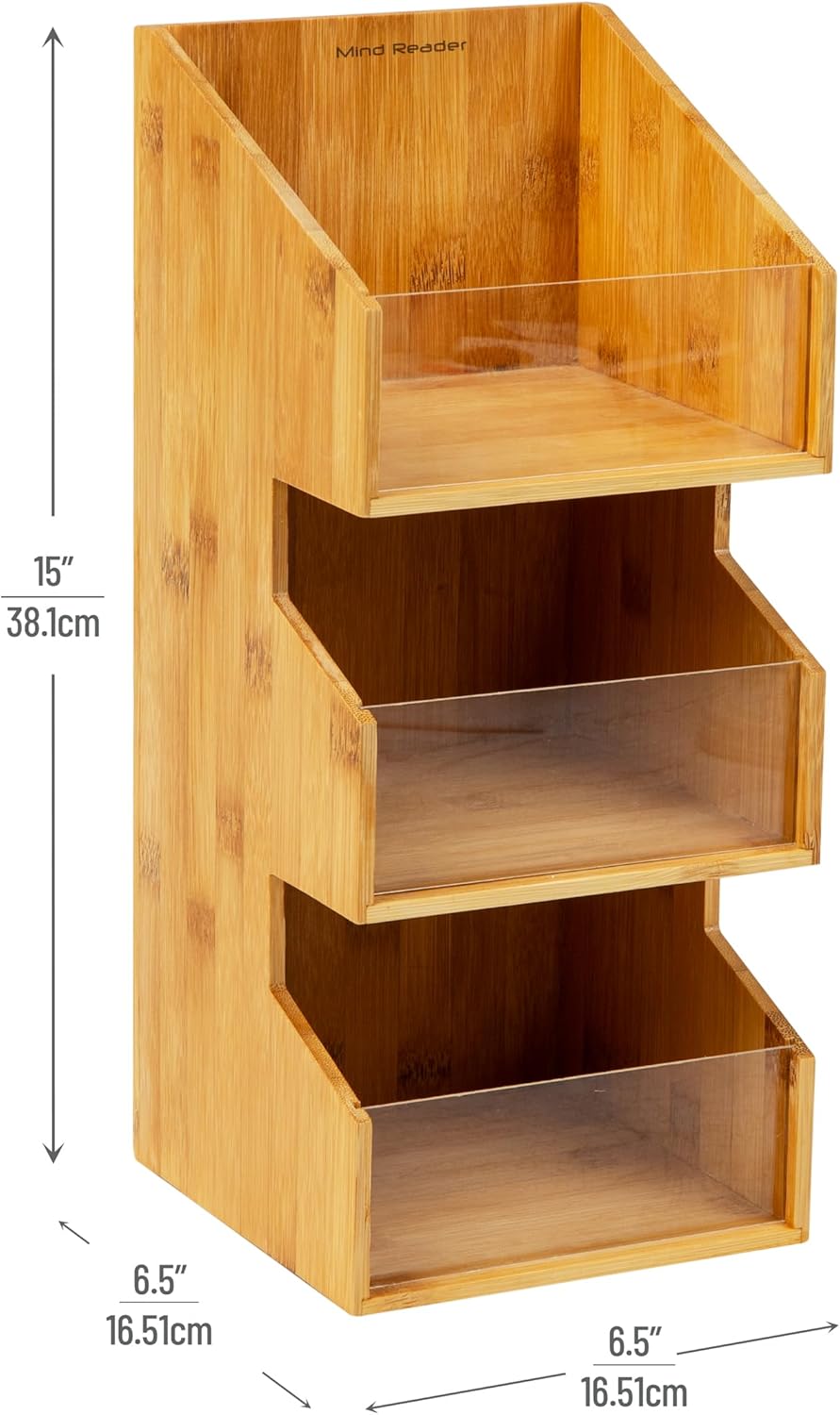 Mind Reader Coffee Condiment Station, Countertop Organizer, Coffee Bar, Rayon from Bamboo, Brown